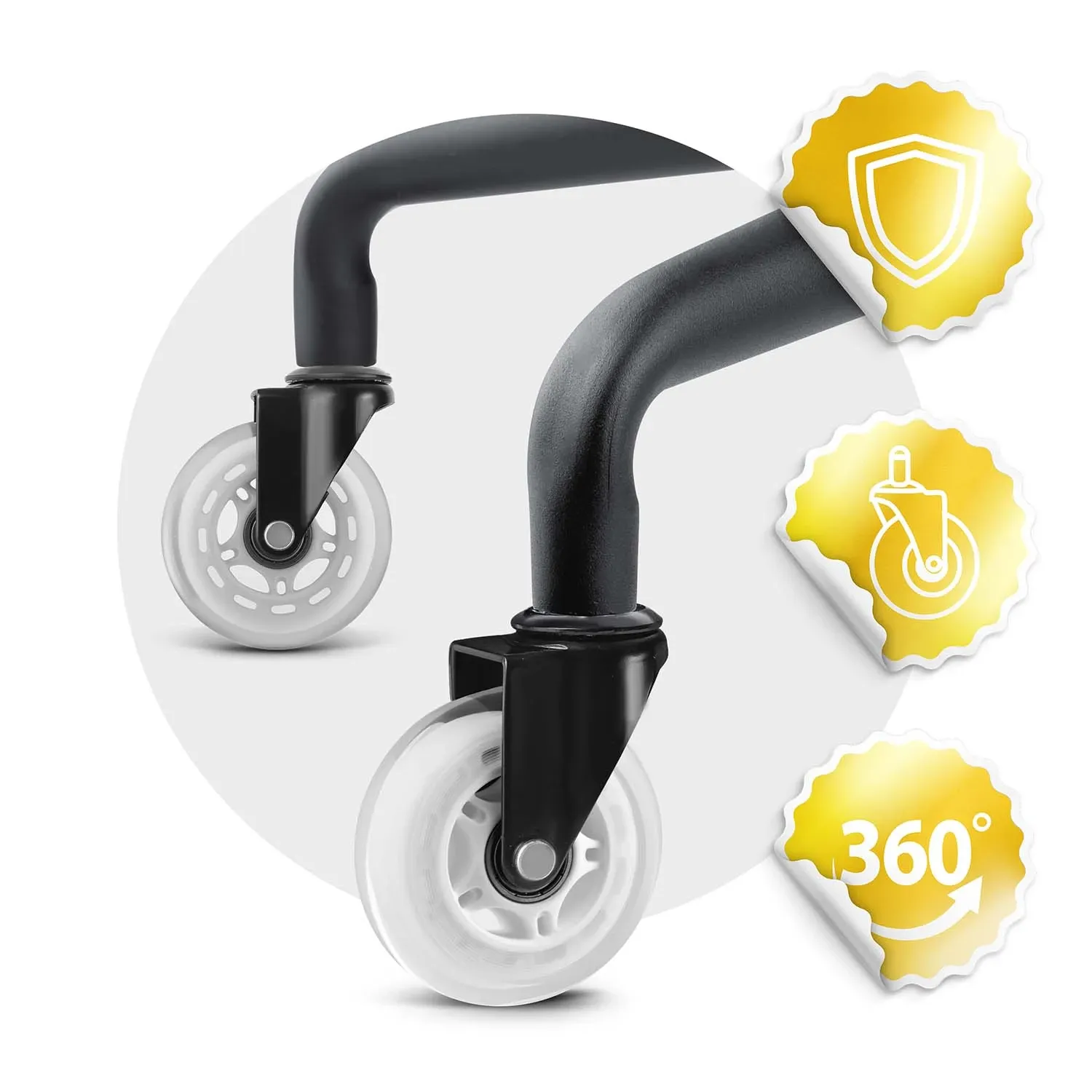 Skaidrūs guminiai ratukai Sofotel foteliams, 5 vnt. - nuotrauka 1