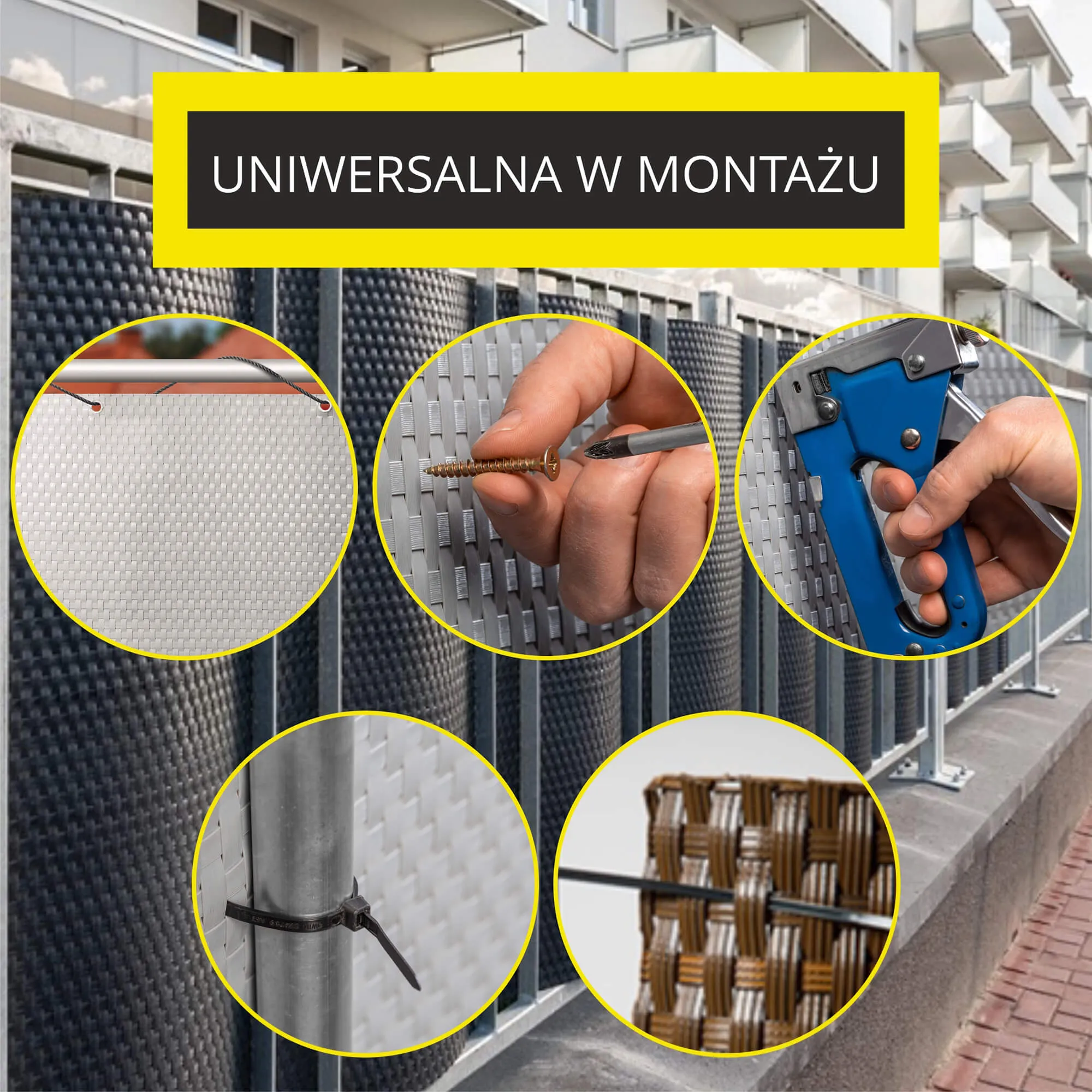 Skei balkono uždangalas 100 x 500 cm, šviesiai pilkas