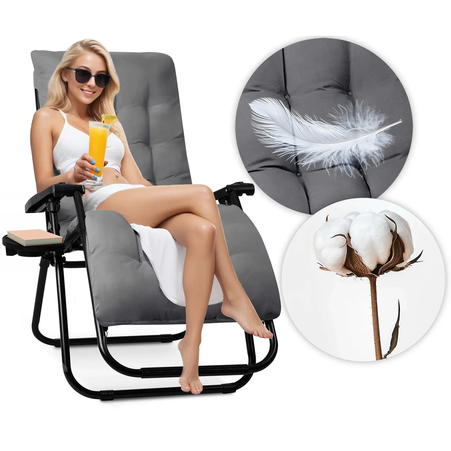 Sulankstomas sodo gultas su pagalvėle Sofotel ChillWell, 2 vnt. rinkinys - nuotrauka 1