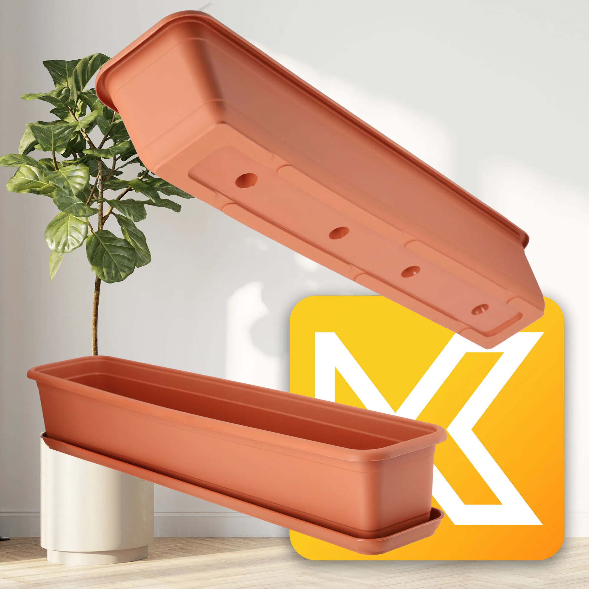 „Evron“ balkono dėžė su pagrindu ir rankenomis