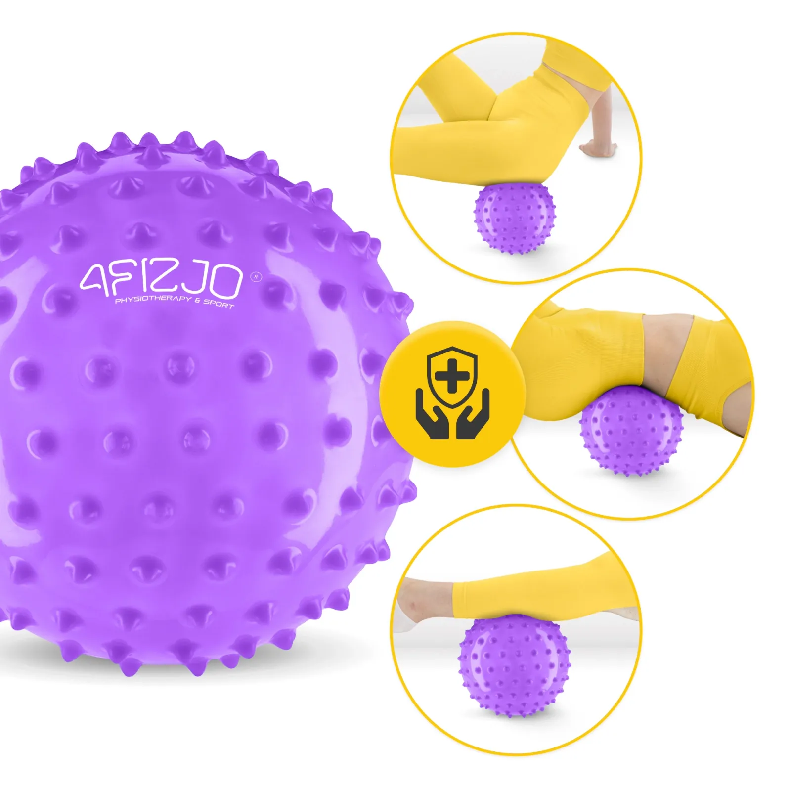 Reabilitacijos kamuolys su dygliais 20 cm violetinis