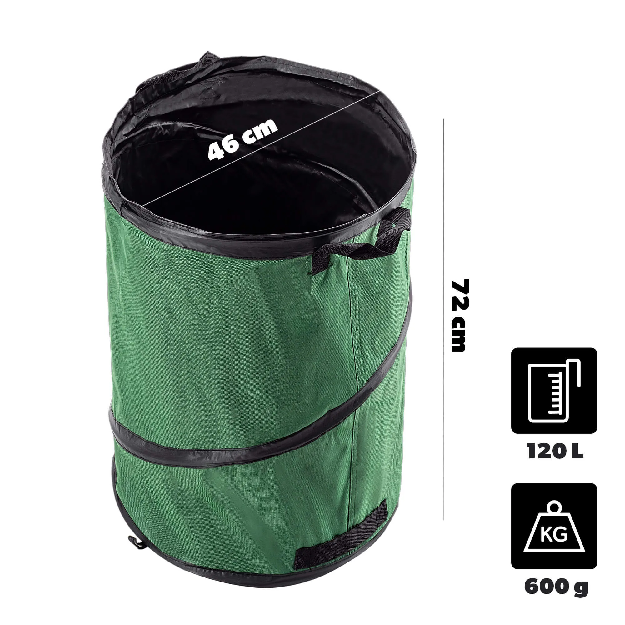 Vermenton 120 l sulankstomas sodo krepšys, žalias