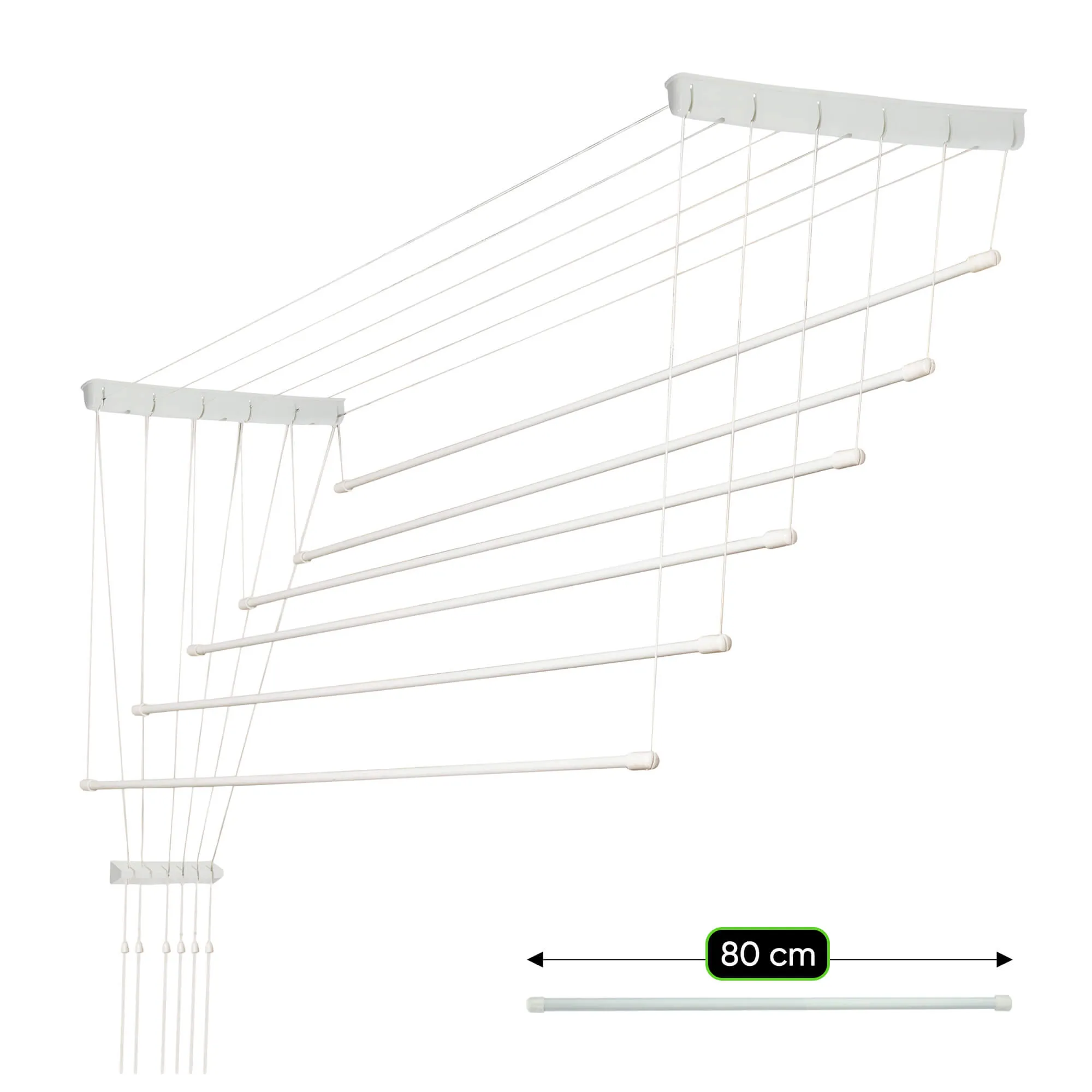 „Torp“ lubinė drabužių džiovyklė, 6 stovai, 80 cm, balta