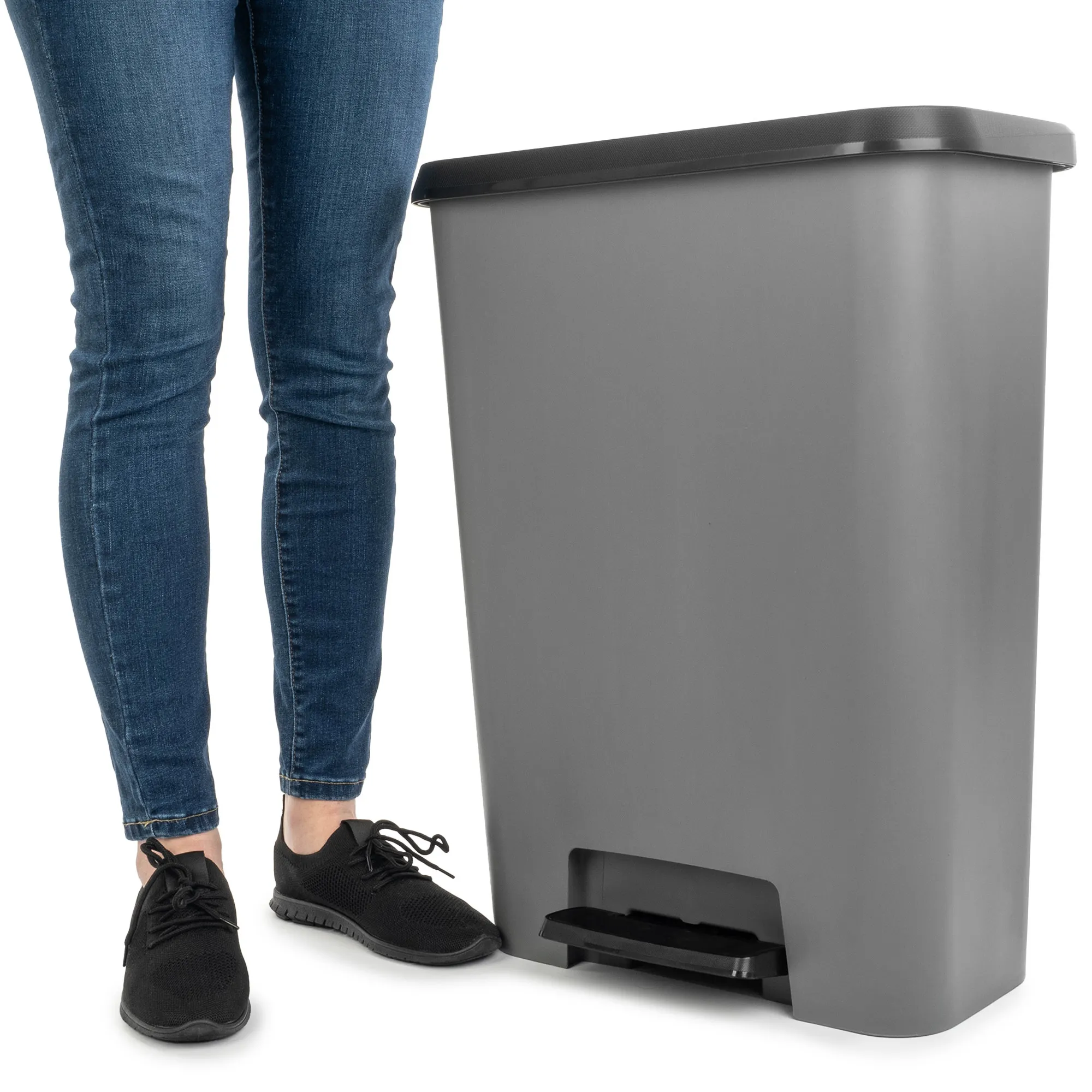 Curver Compatta šiukšliadėžė su pedalu, tamsiai pilka, 50 l