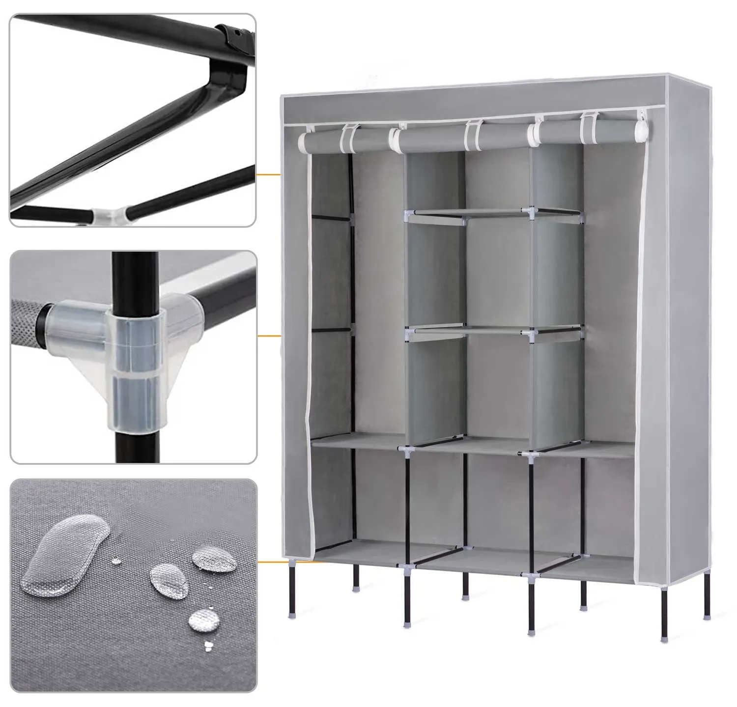 Massido tekstilinė spinta - pilka - nuotrauka 1