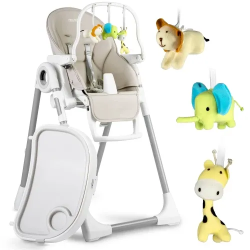 Maitinimo kėdutė su staliuku, Belo šokdynė, pilka + apsauginis lankelis - nuotrauka 1