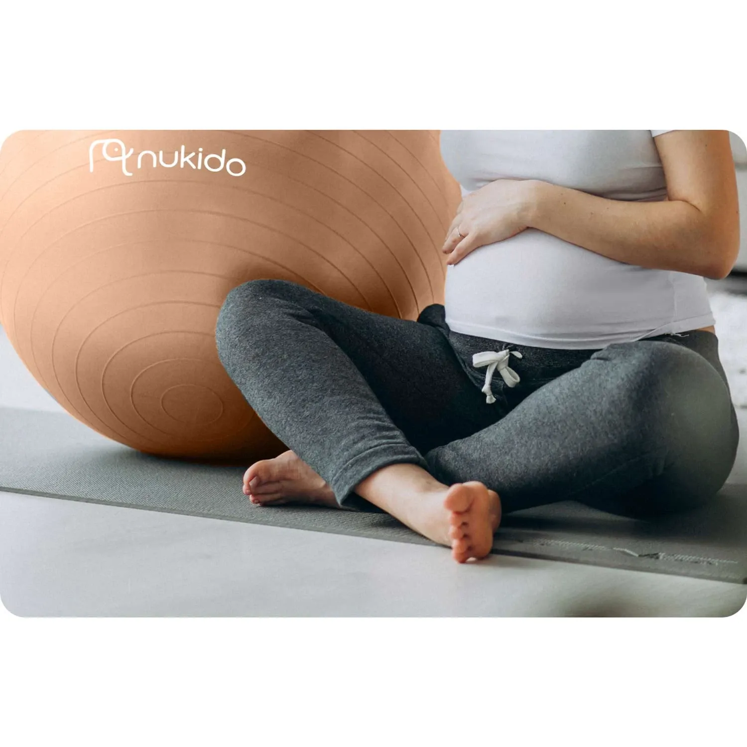 Nėščiųjų aerobikos kamuolys 65 cm NS-951 smėlio spalvos - nuotrauka 1