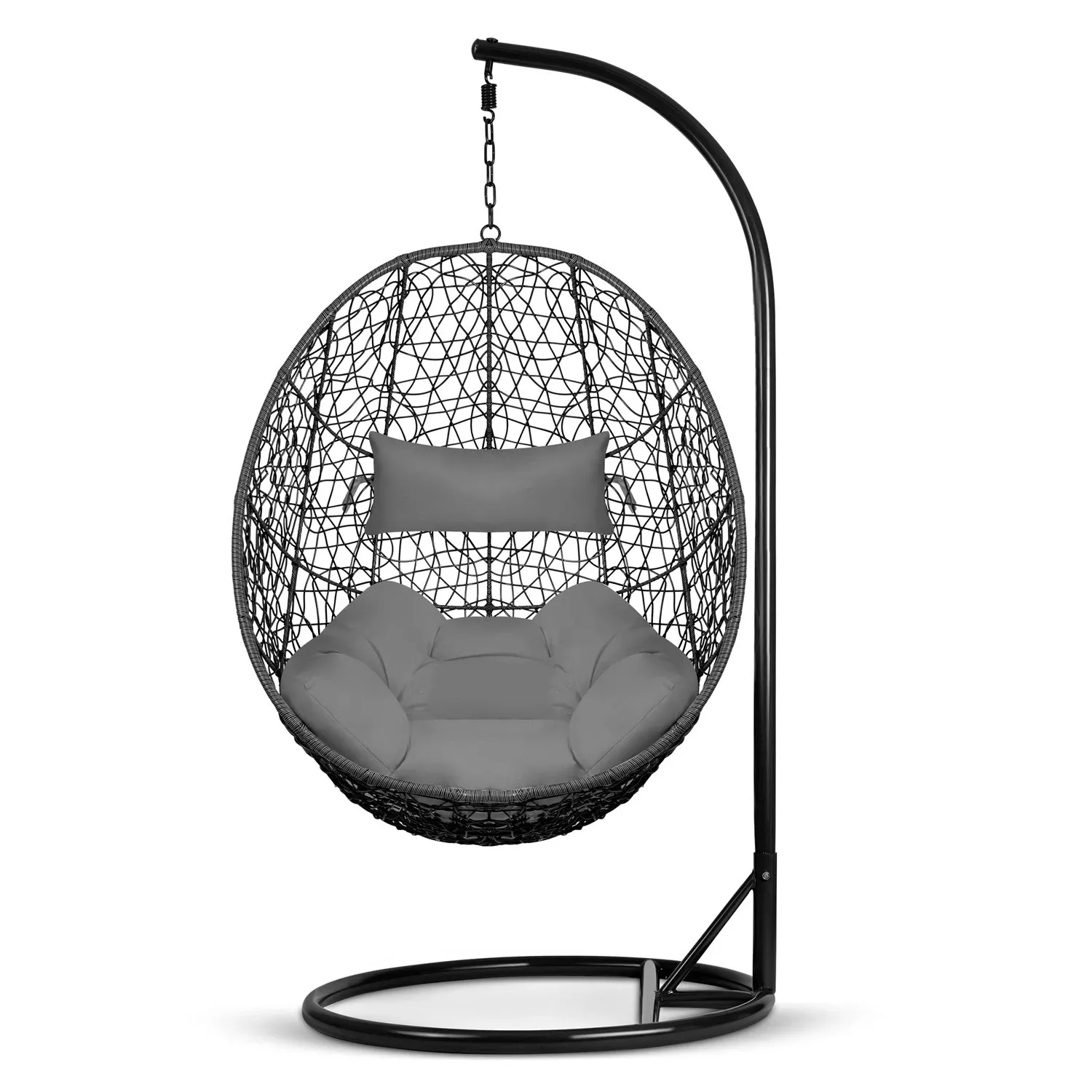 Brava juoda pakabinama sodo kėdė + pilkos Sofotel pagalvėlės - nuotrauka 1