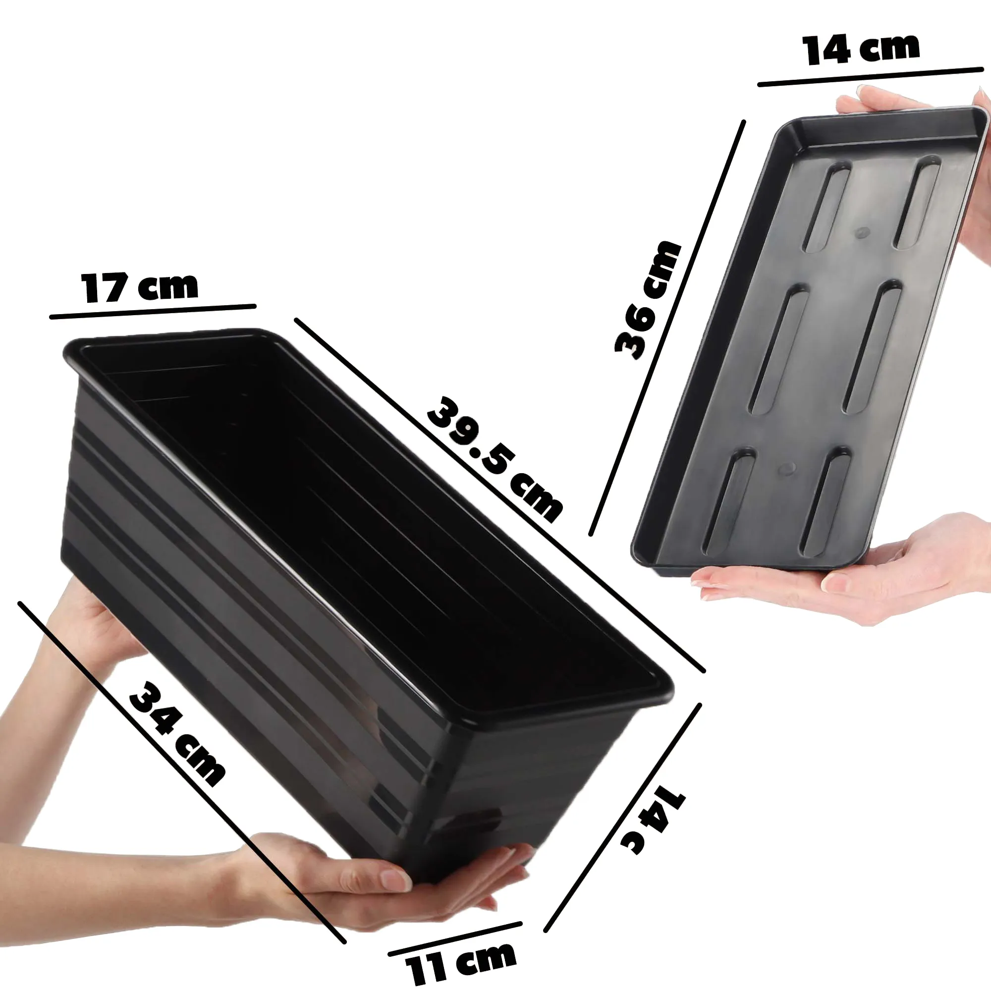 Cati balkoninis vazonas 40 cm + lėkštutė 40 cm