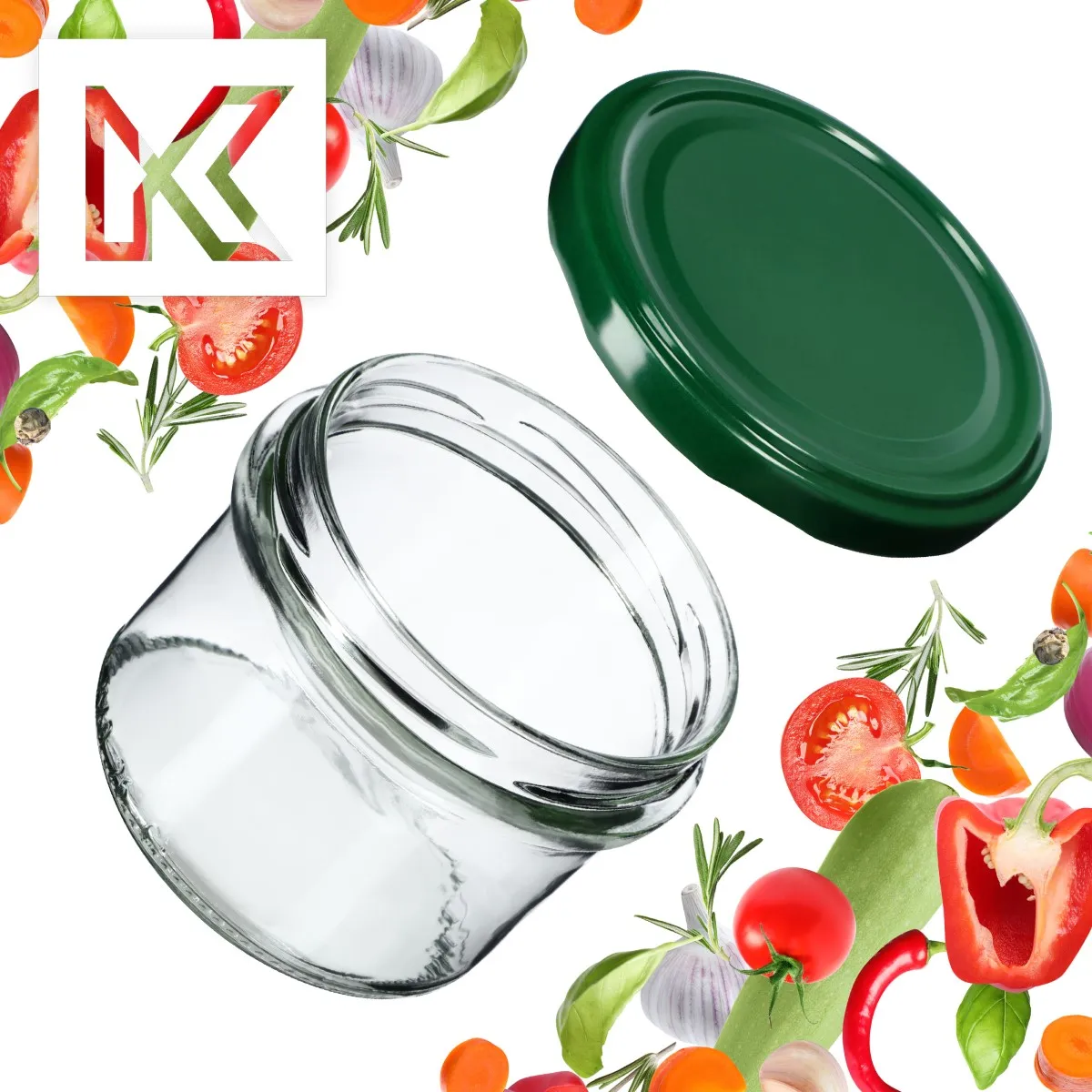 Tartu konservavimo stiklainiai 235 ml 50 vnt. 82 mm + žali dangteliai