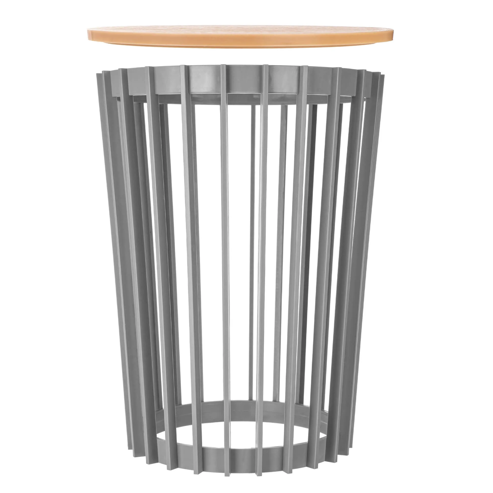 Aytre dvipusis augalų stovas 40 cm platinos spalvos + natūralaus medžio stalviršis