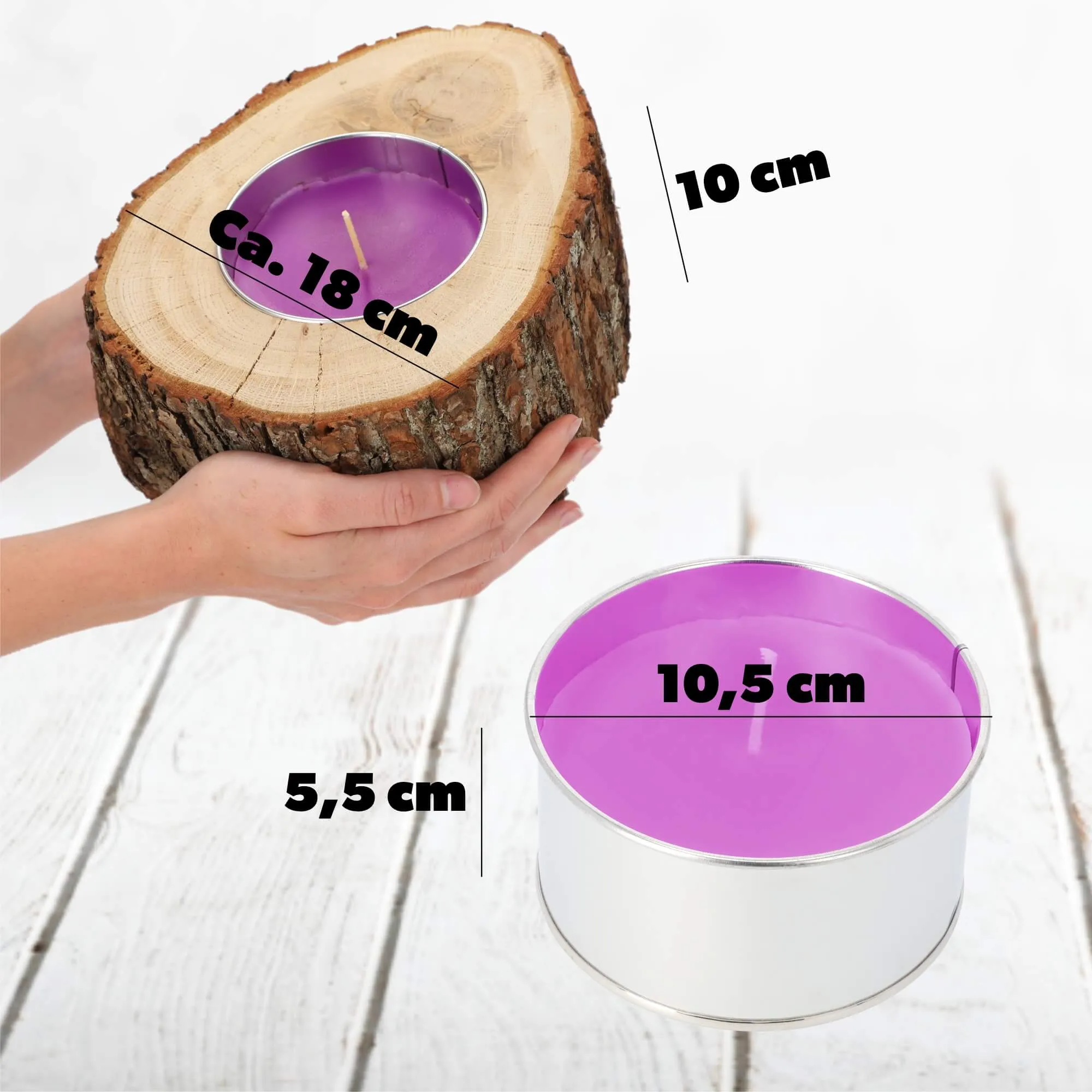 Kaimiško stiliaus kvapioji žvakė, vidutinė, 18 cm, levandų