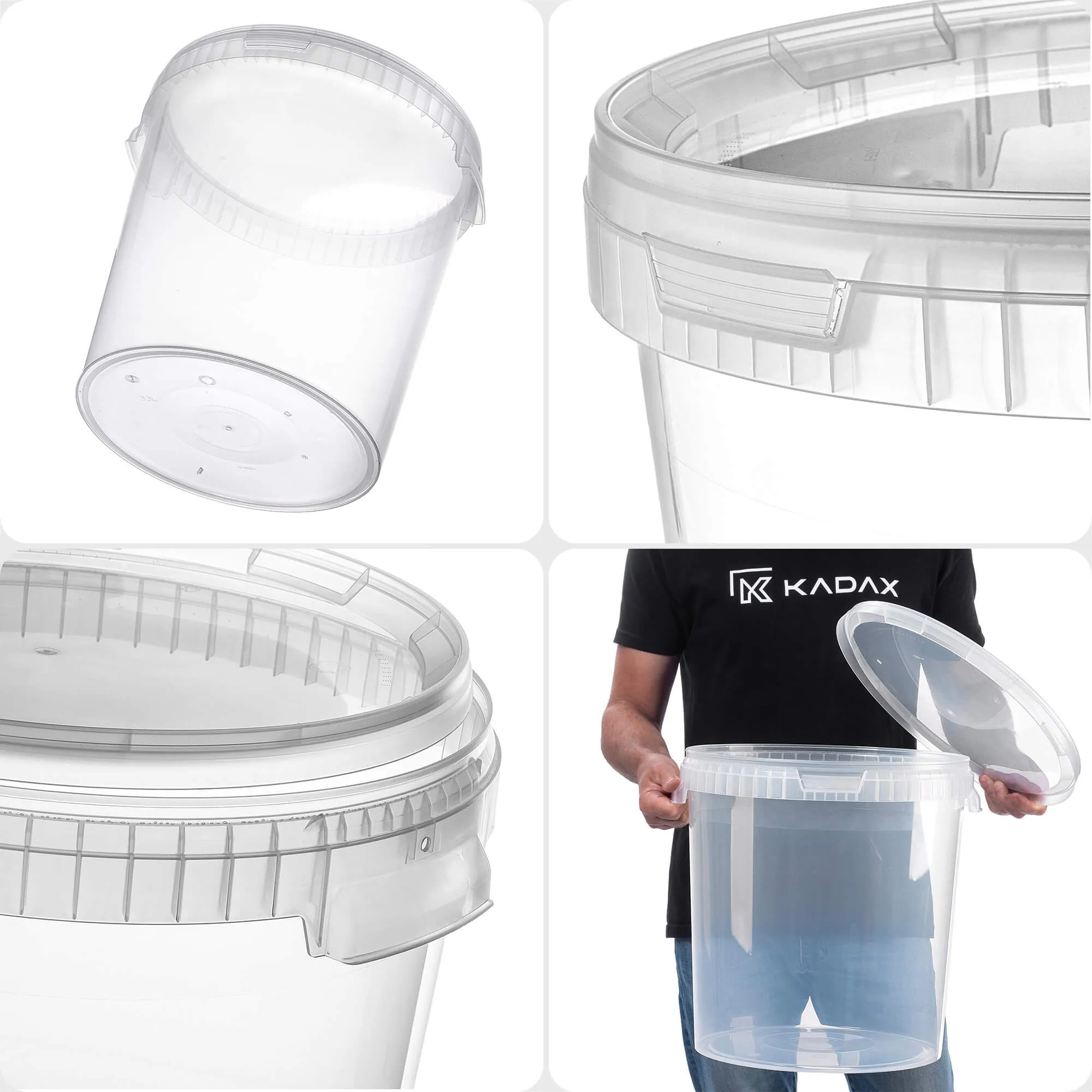 Acerra fermentacijos indas su dangčiu, 33 l, skaidrus