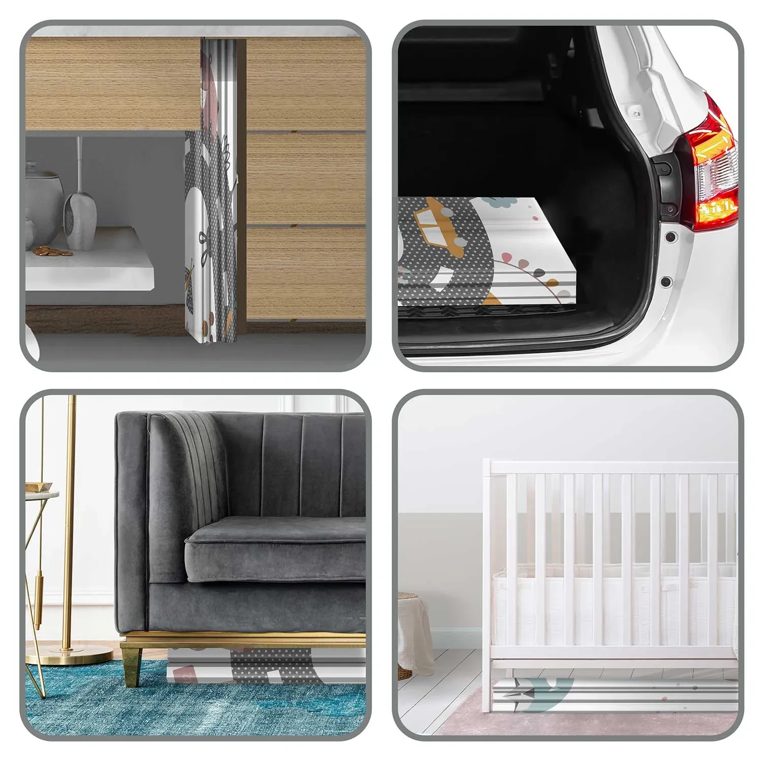 Sulankstomas putplasčio kilimėlis 200 x 180 x 1 cm Nukido NK-340 antžeminis traukinys - nuotrauka 1