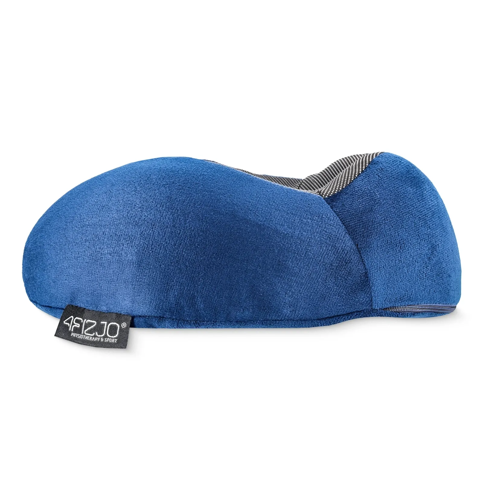 Tamsiai mėlyna kruasaninė kelioninė pagalvė miegui