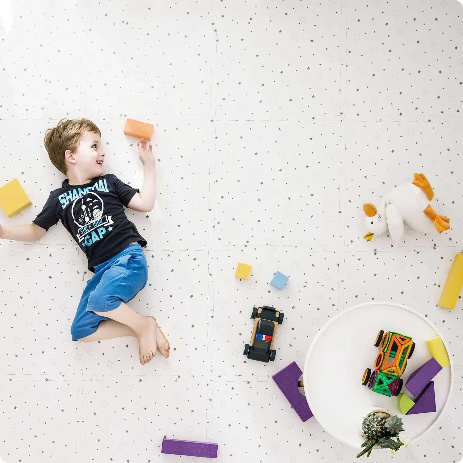 Putplasčio dėlionės kilimėlis žvaigždės 50 x 50 cm 9 vnt. - nuotrauka 1