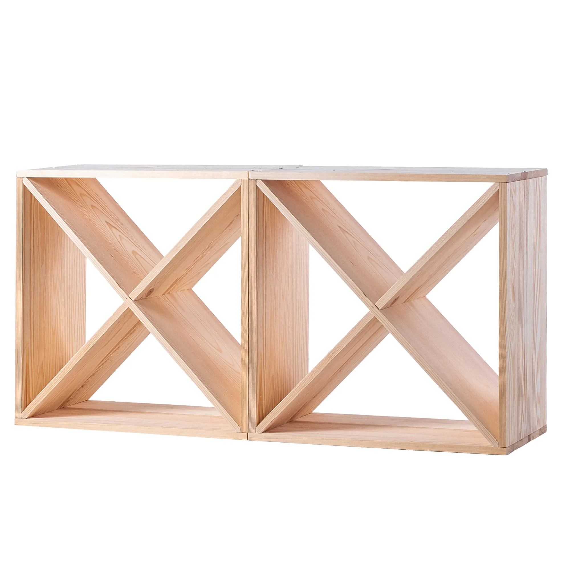 „Loreo X“ vyno lentynėlė, medinė, šviesiai ruda, 2 vnt.