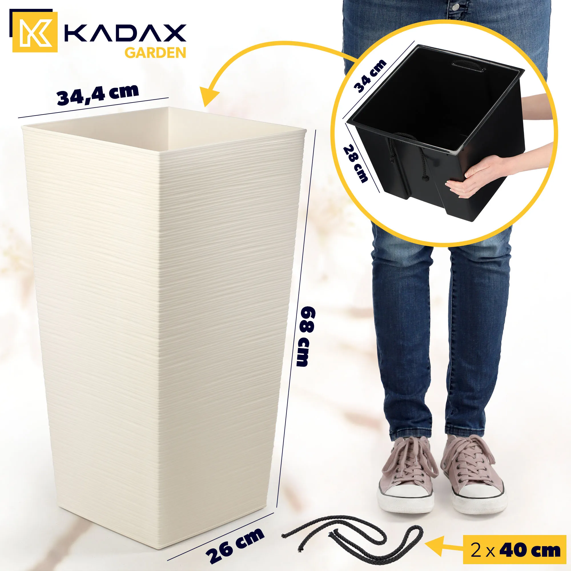 Gėlių vazonas su įdėklu Toulouse kaltelis 35 cm