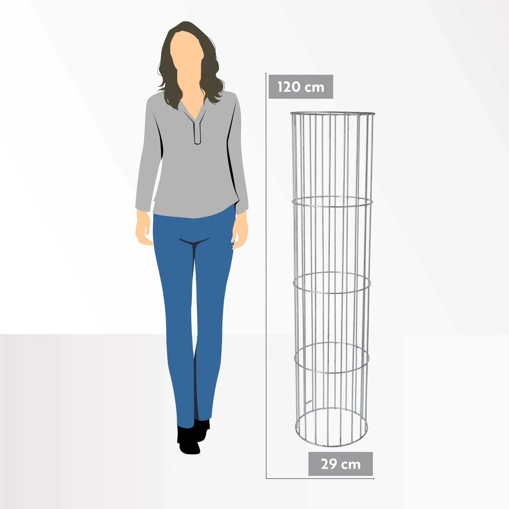 Sodo pergolės stulpas Kanny 120 x 29 cm, sidabrinis