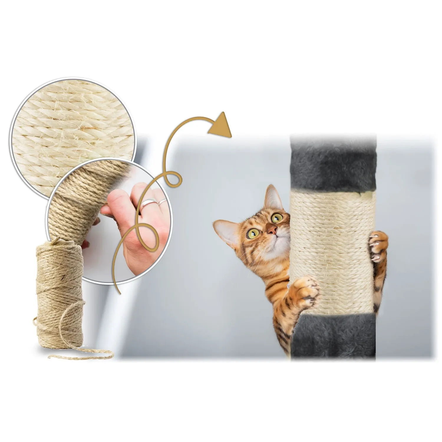 Katės draskyklė 111 cm DR-266 Pethaus pilka - nuotrauka 1