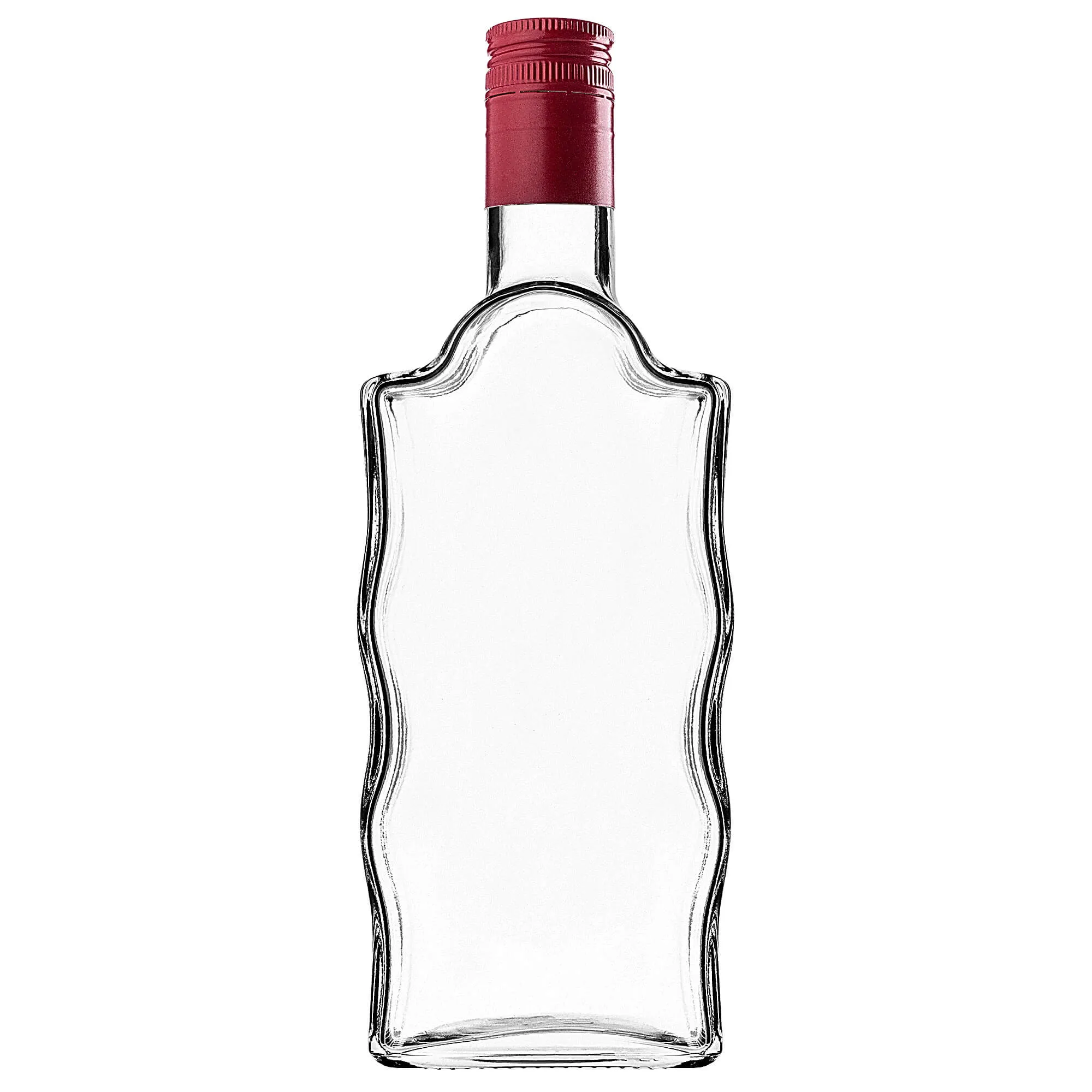 Fala stiklinis tinktūros buteliukas 500 ml su ilgu raudonu dangteliu 1 vnt.