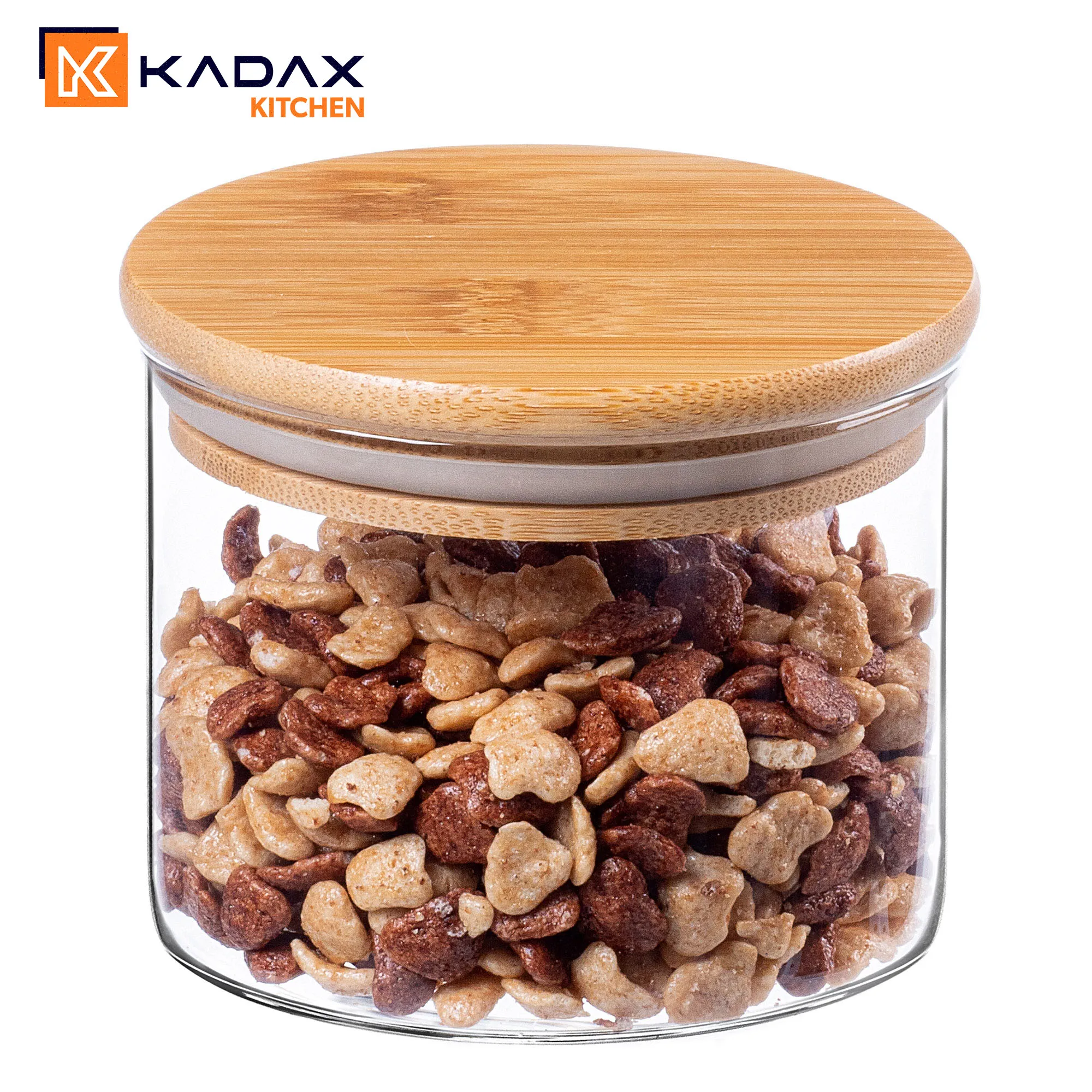 Piney stiklinis indas su bambuko dangteliu, 550 ml