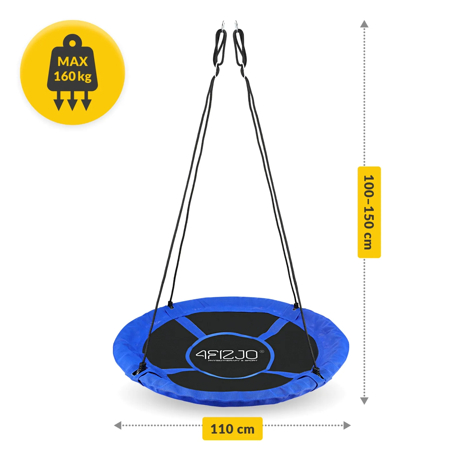 Vaikiškos sodo sūpynės XL dydžio gandro lizdas 110 cm