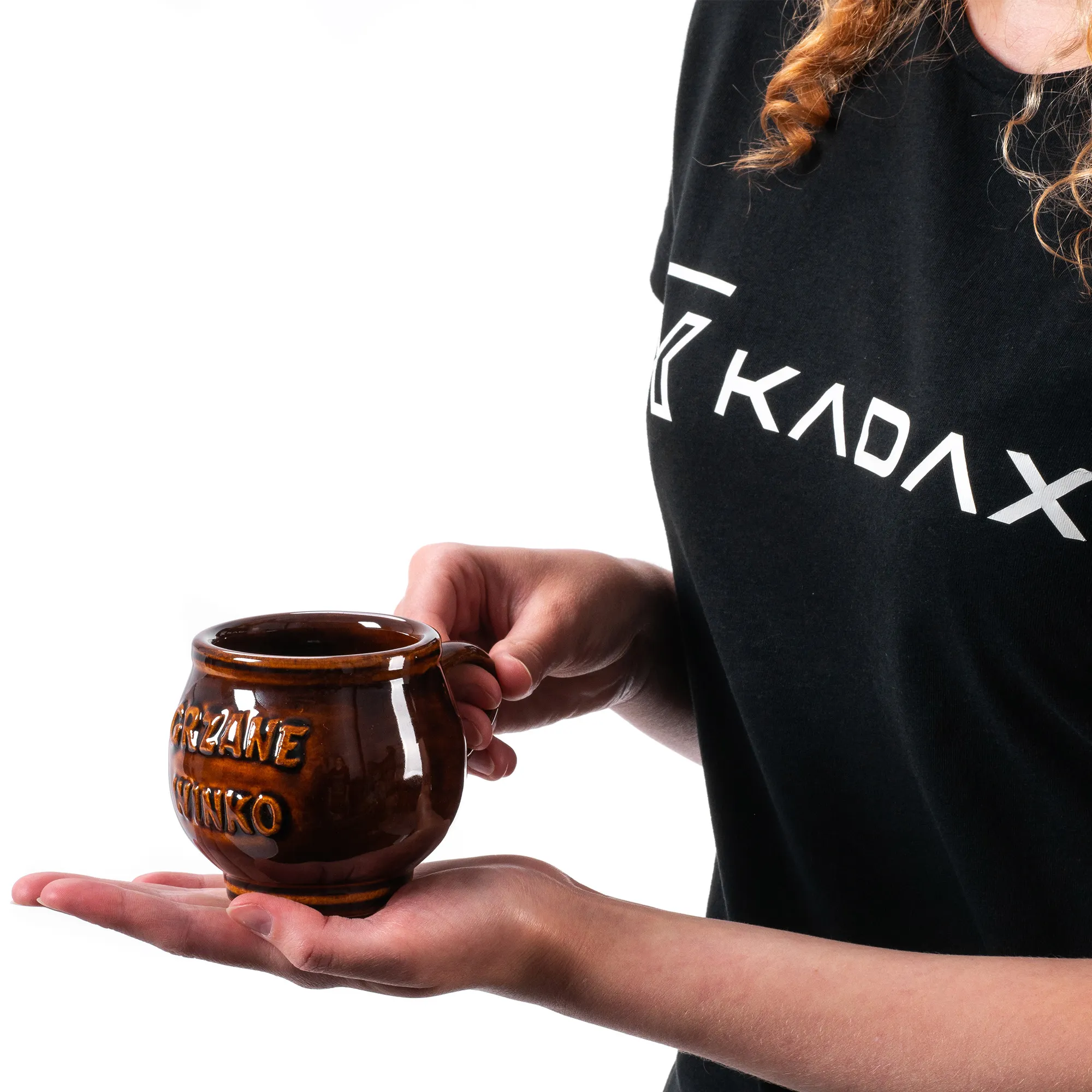 Akmens masės puodeliai su užrašu „Olympia“ 0,3 l su rankena, 2 vnt.
