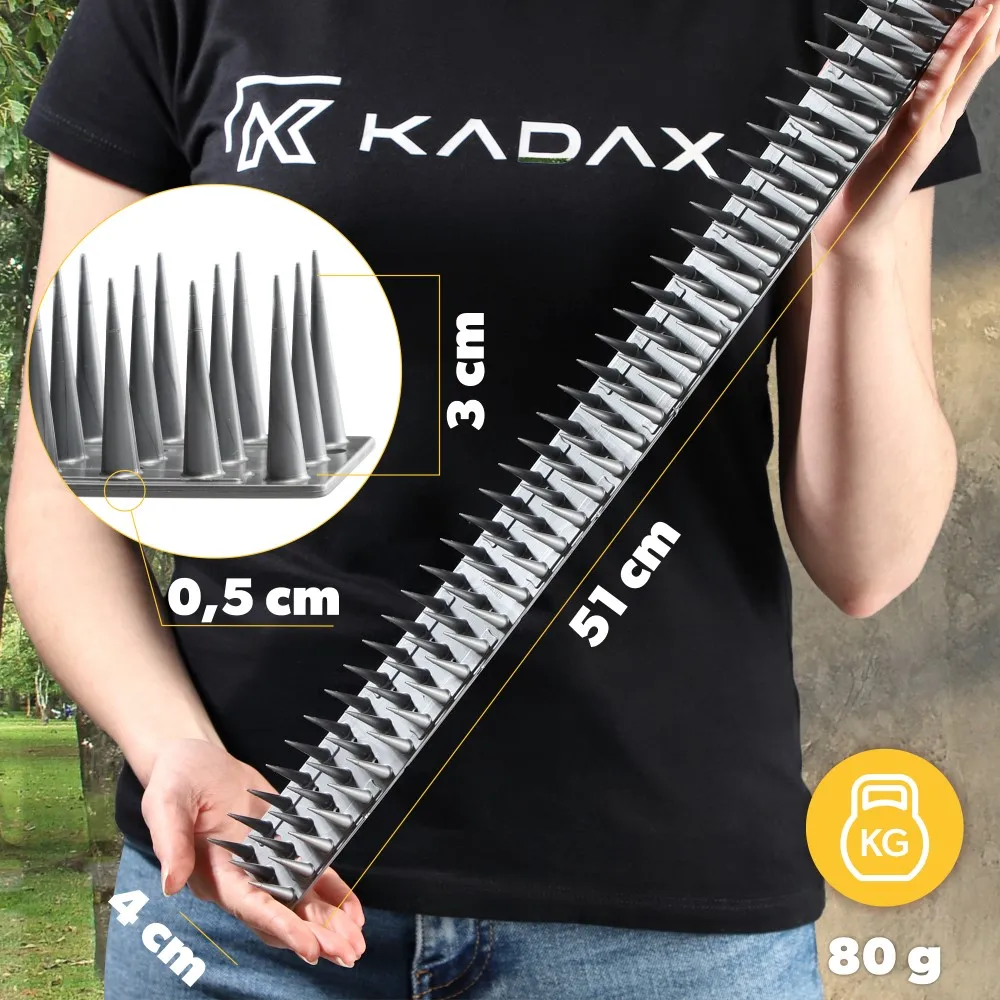 „Arcas“ plastikiniai paukščių apsaugos smaigai, sidabriniai, 12 vnt.