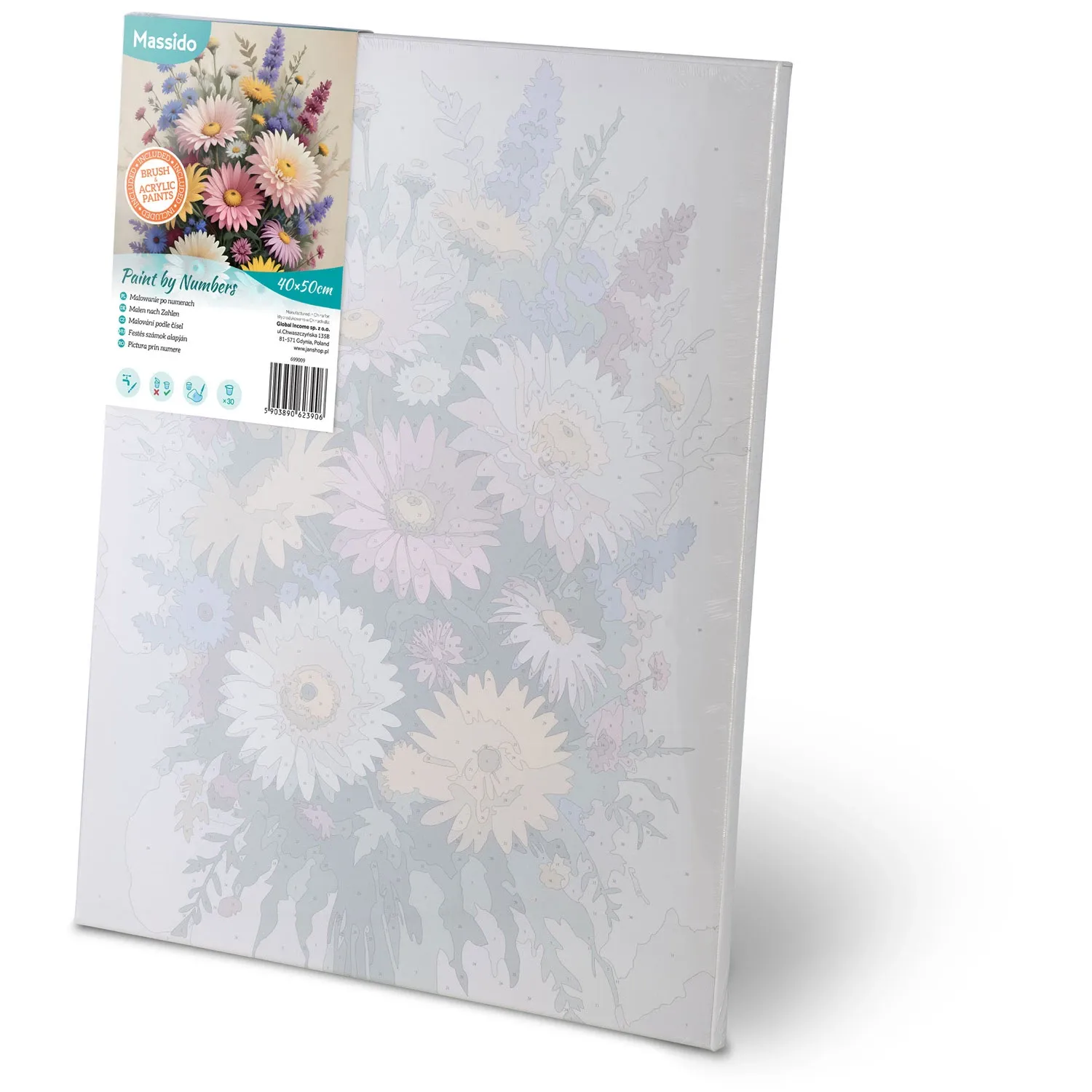 Paveikslas, tapytas skaičiais, 40x50 cm, Massido Flowers - nuotrauka 1
