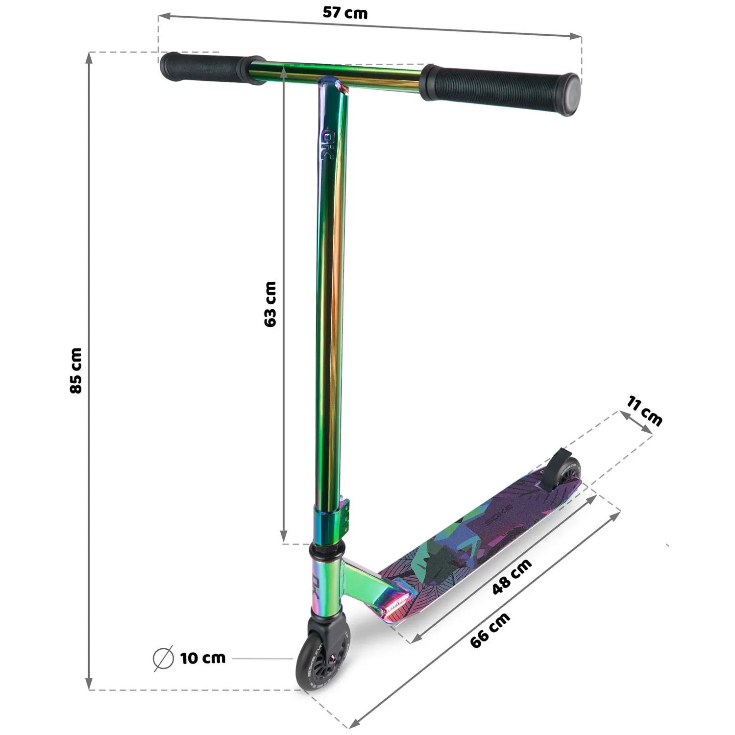 SOKE EVO gatvės neochrominis kaskadininkų paspirtukas - nuotrauka 1