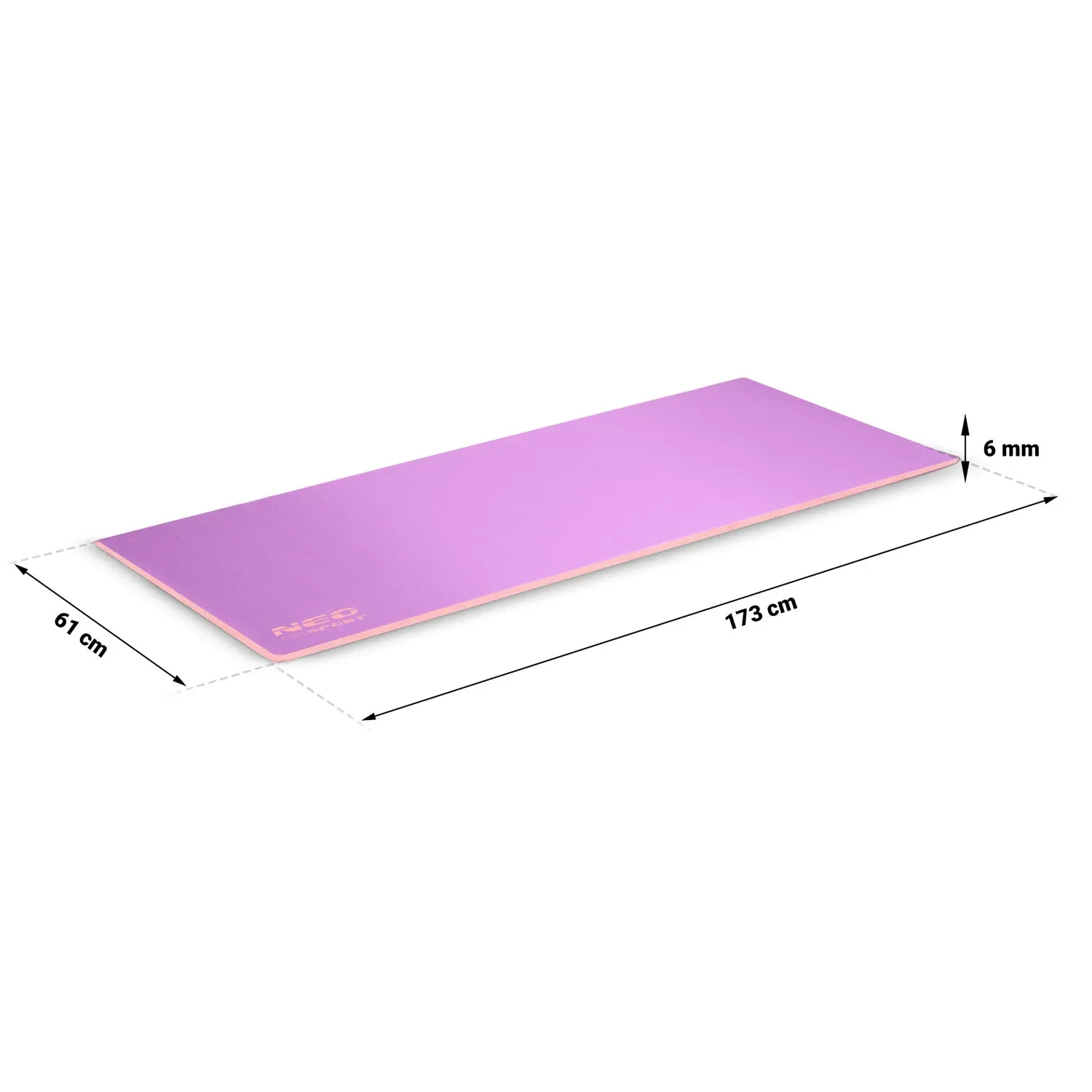Mankštos kilimėlis 173 x 61 x 0,6 cm Neo-Sport - 19203 violetinė-rožinė - nuotrauka 1