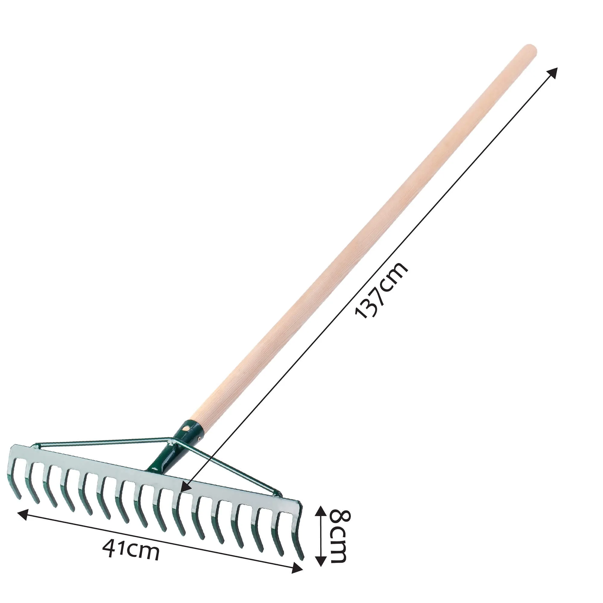 Jorn metalinis lapų grėblys 137 cm, žalias