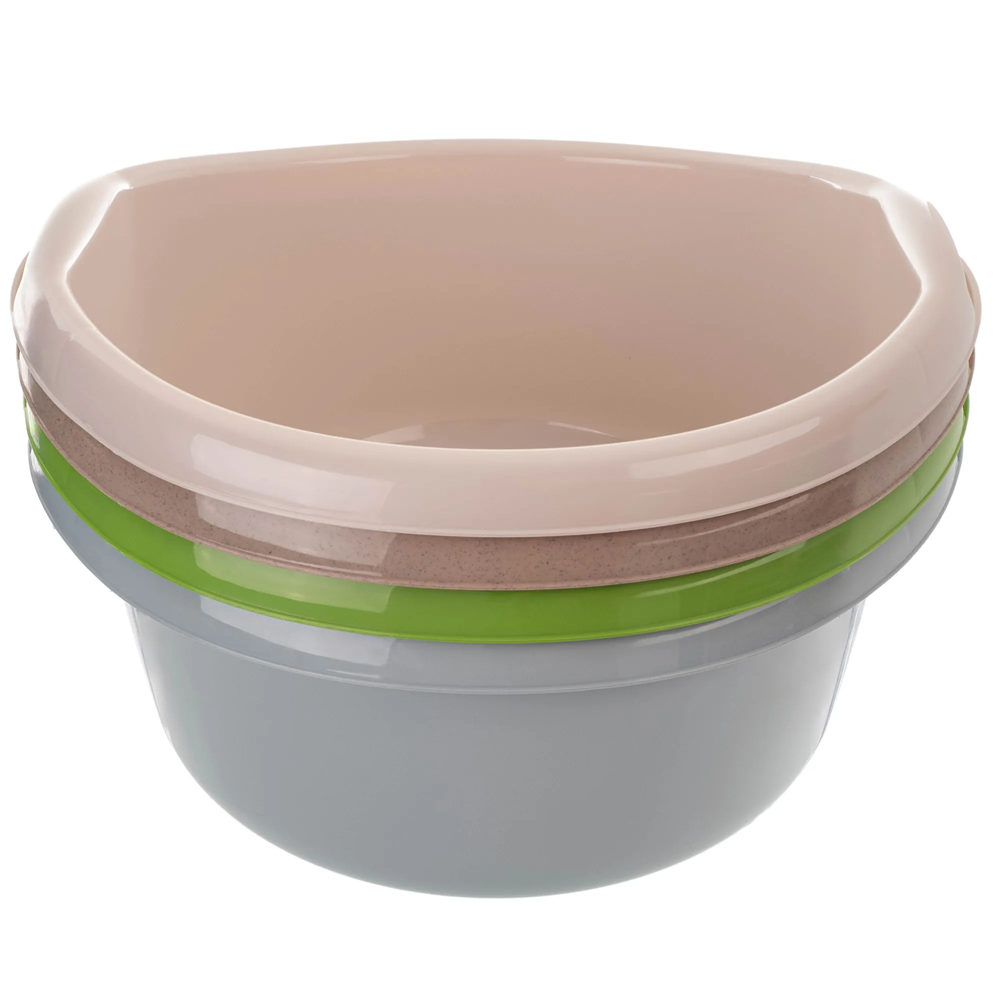 Treix 15 l smėlio spalvos plastikinis praustuvas su rankenomis