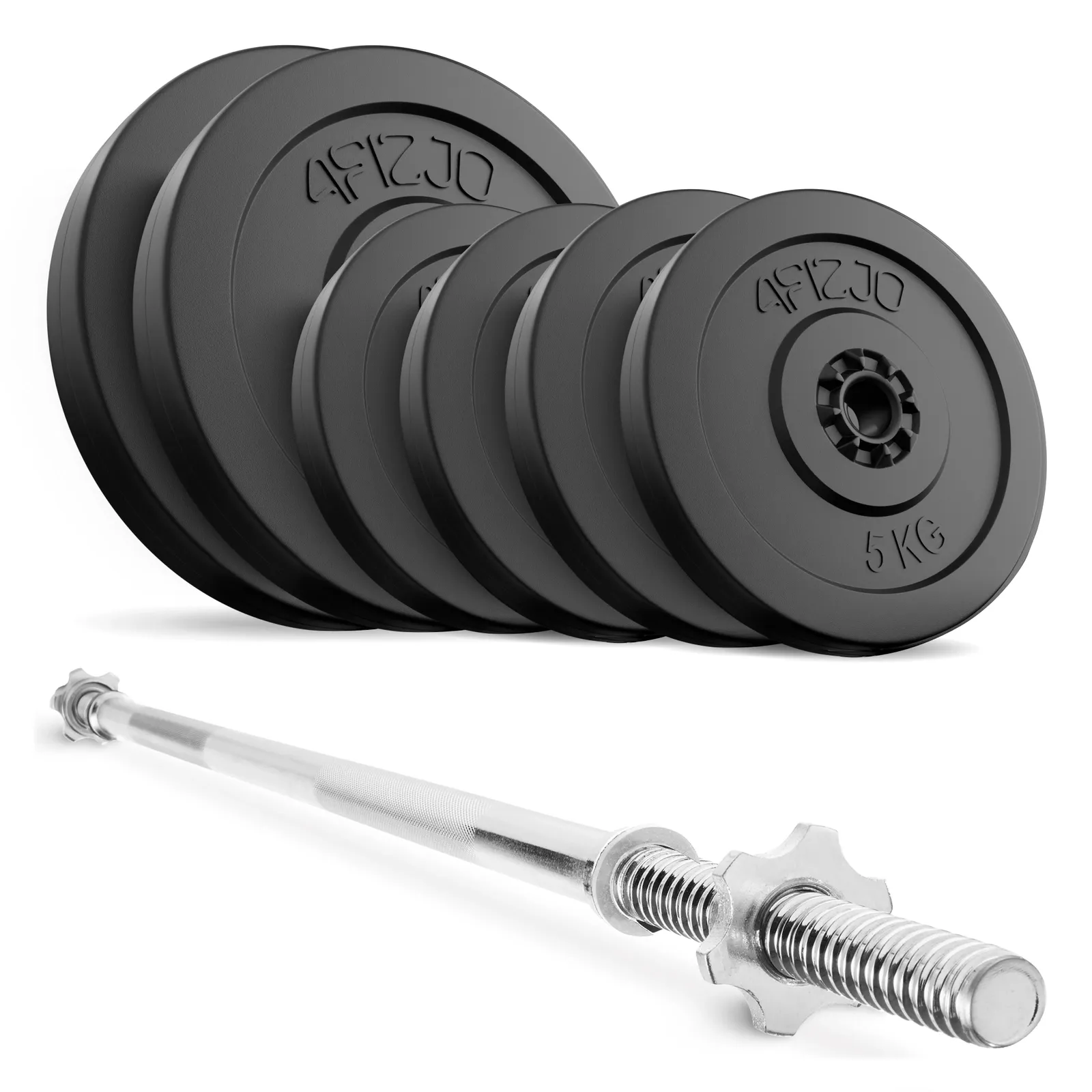 Bituminis kultūrizmo komplektas 40 kg + tiesus štangos štanga 180 cm