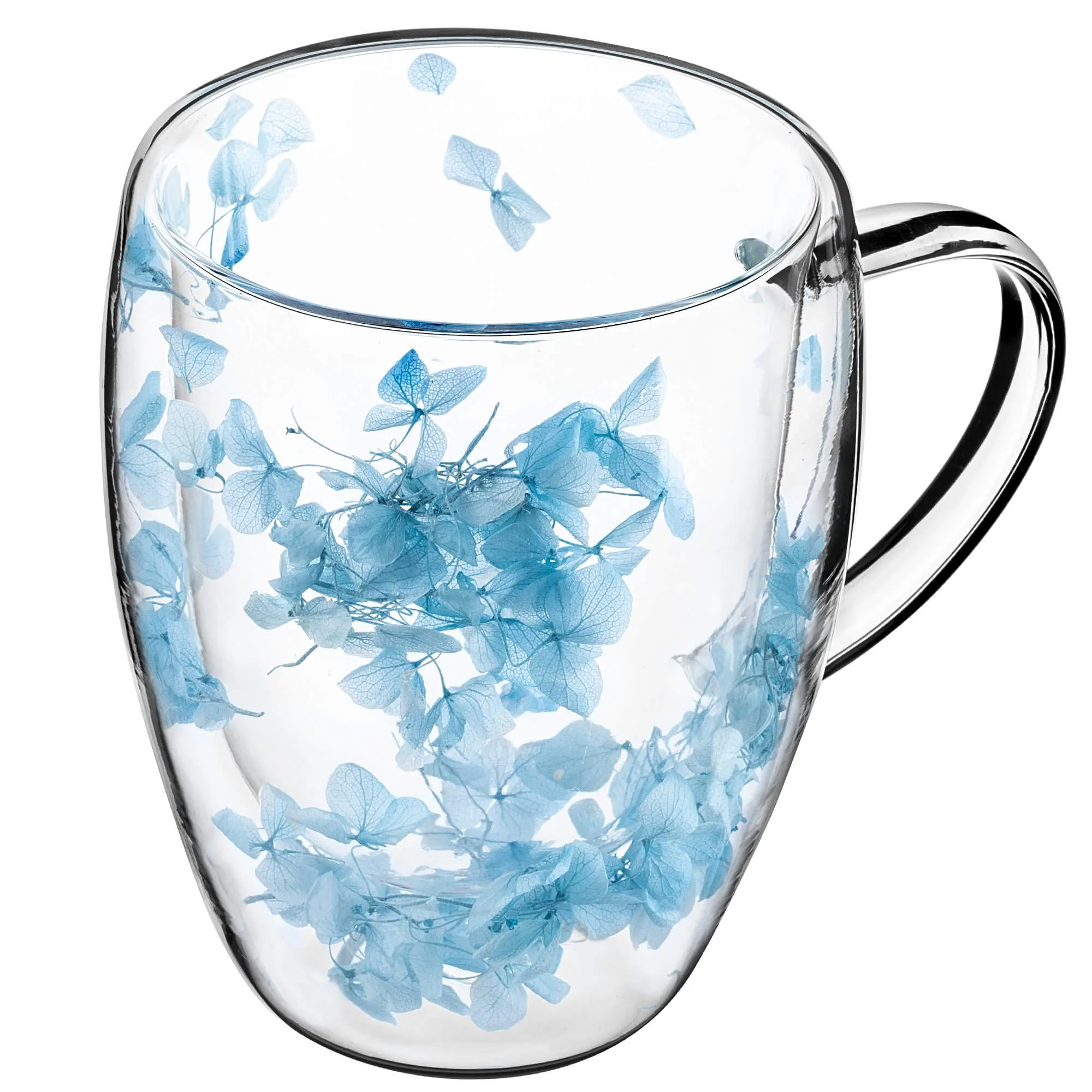 Terminis puodelis su gėlių motyvu „Riga“, 350 ml, mėlynas, 1 vnt.