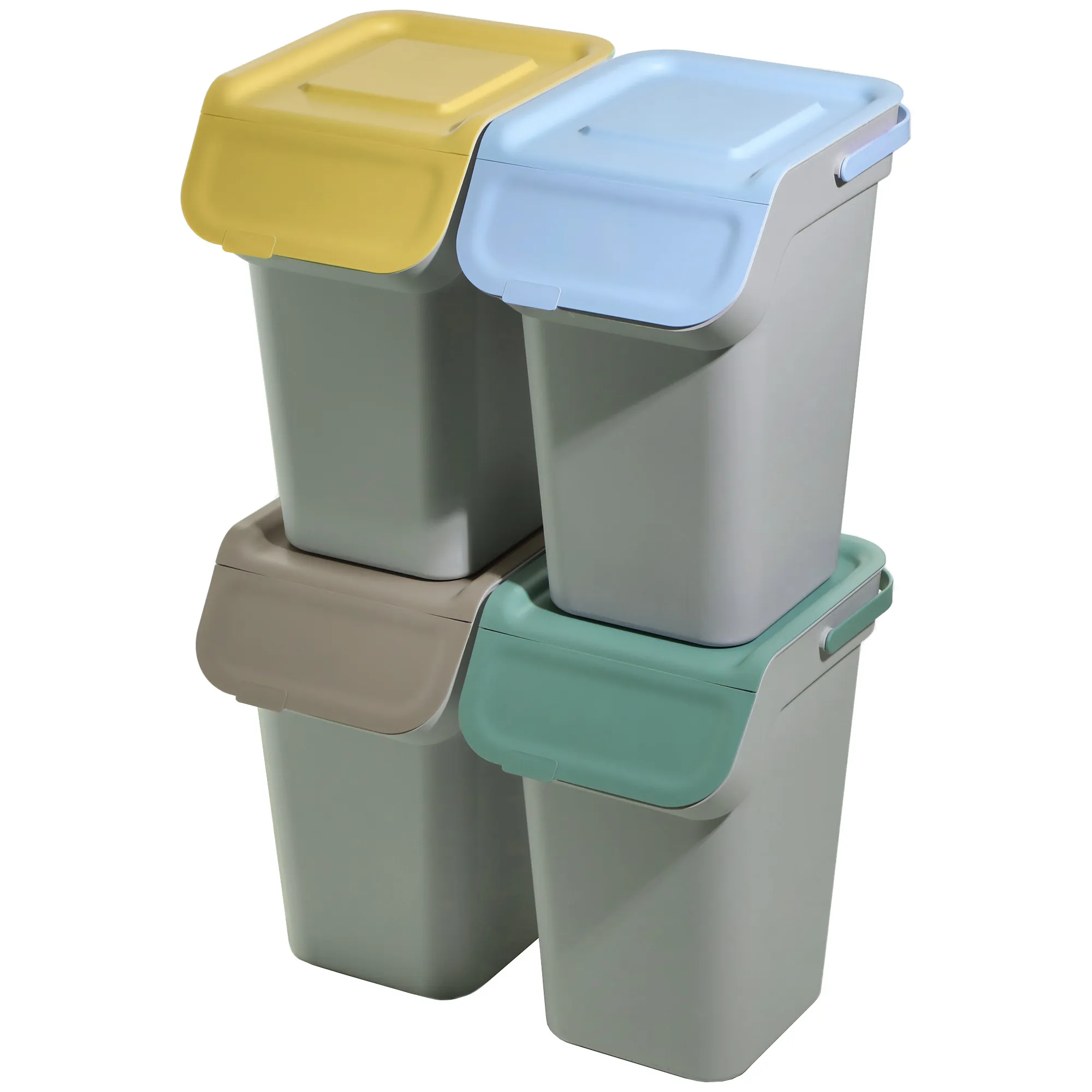 Pagney 4x25L pilkų šiukšliadėžių rinkinys