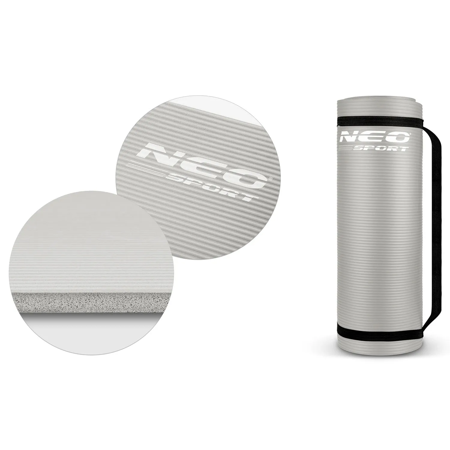 Mankštos kilimėlis 183 x 60 cm Neo-Sport - 192200 pilkas - nuotrauka 1