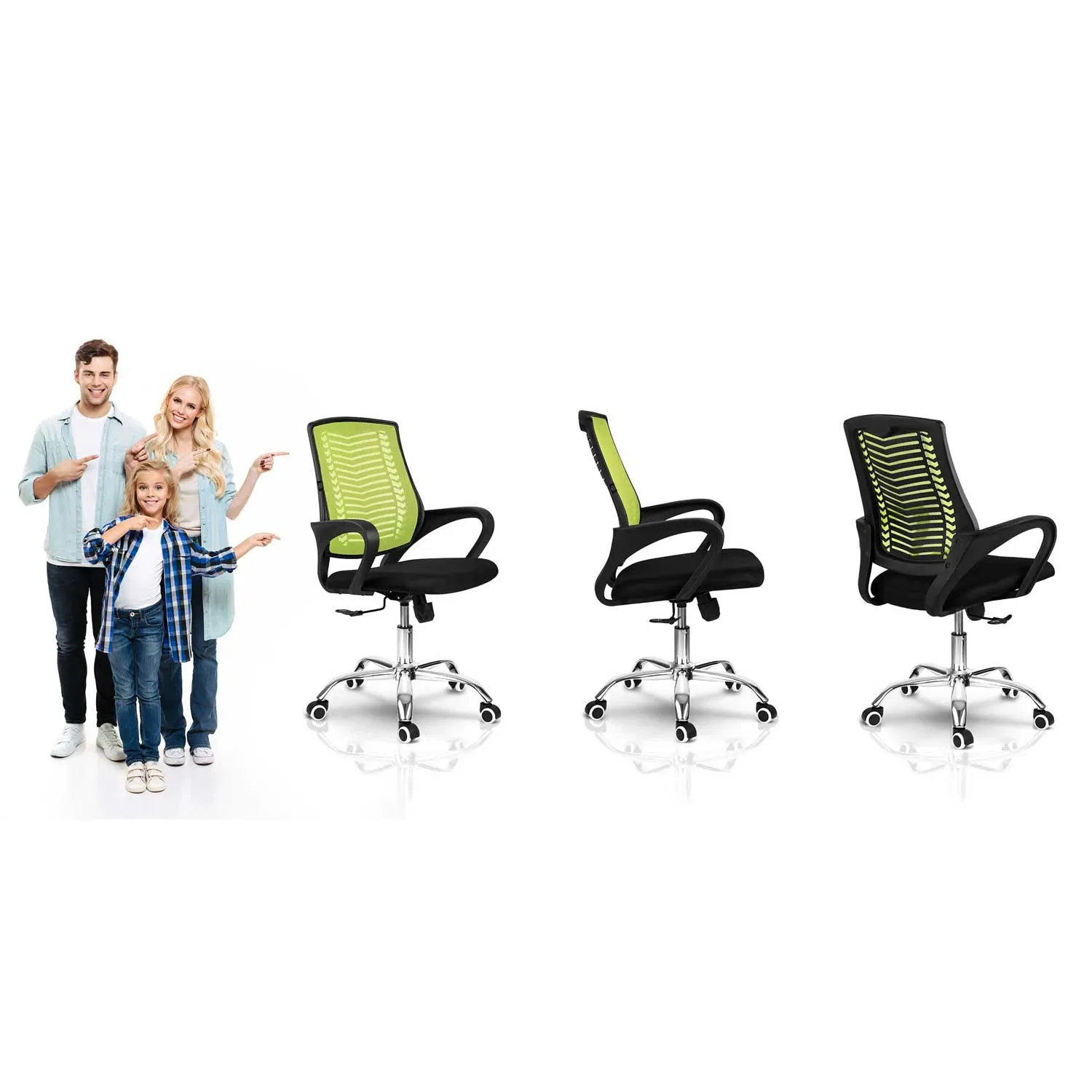 Sofotel Denar mikro tinklelio biuro kėdė, žalia - nuotrauka 1