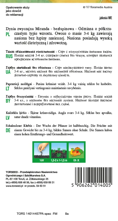 Moliūgai – Miranda be kevalų 3g