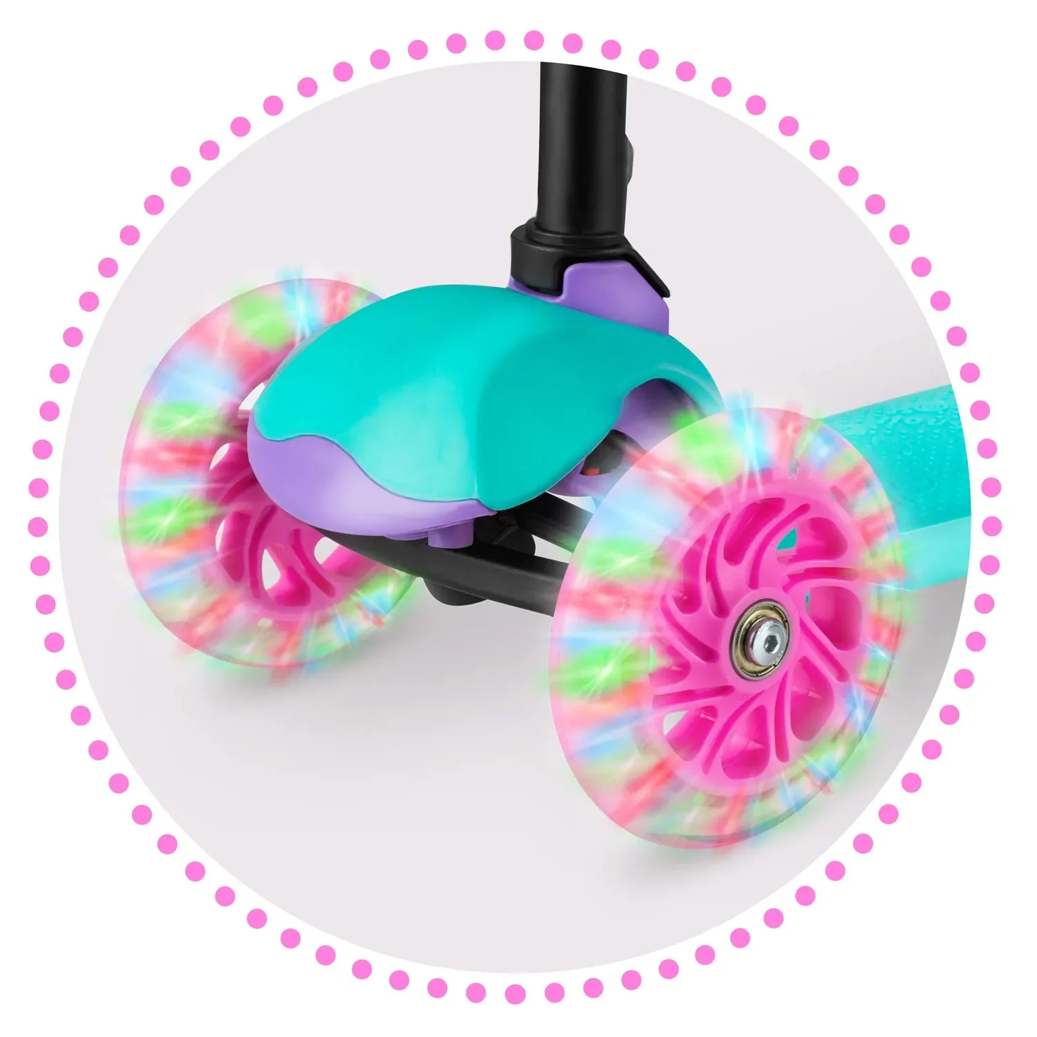 „Ricokids Loco“ triratis paspirtukas – turkio spalvos rožinis - nuotrauka 1