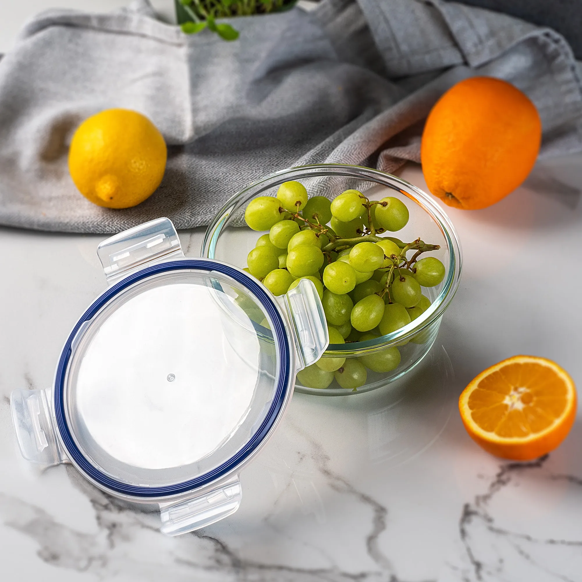 „Athie“ 950 ml apvalus stiklinis maisto indas