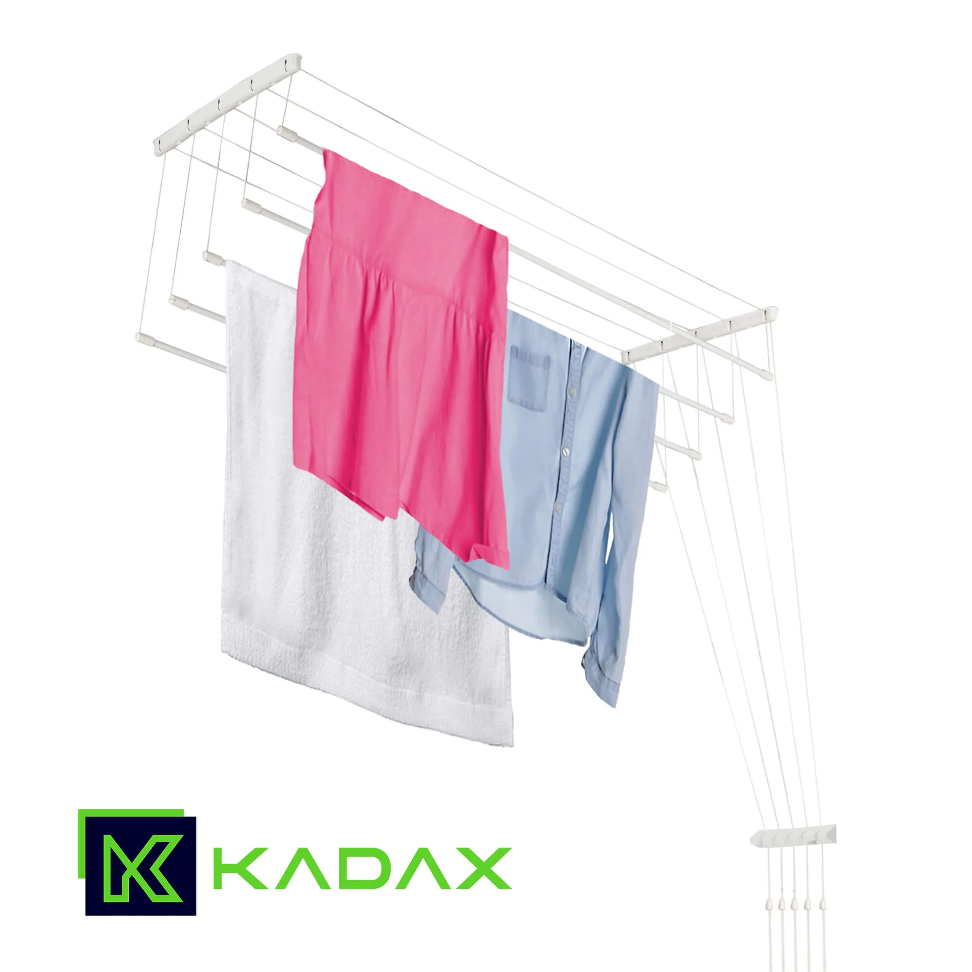 Resiga lubinė drabužių džiovyklė, 5 strypai, 110 cm, balta