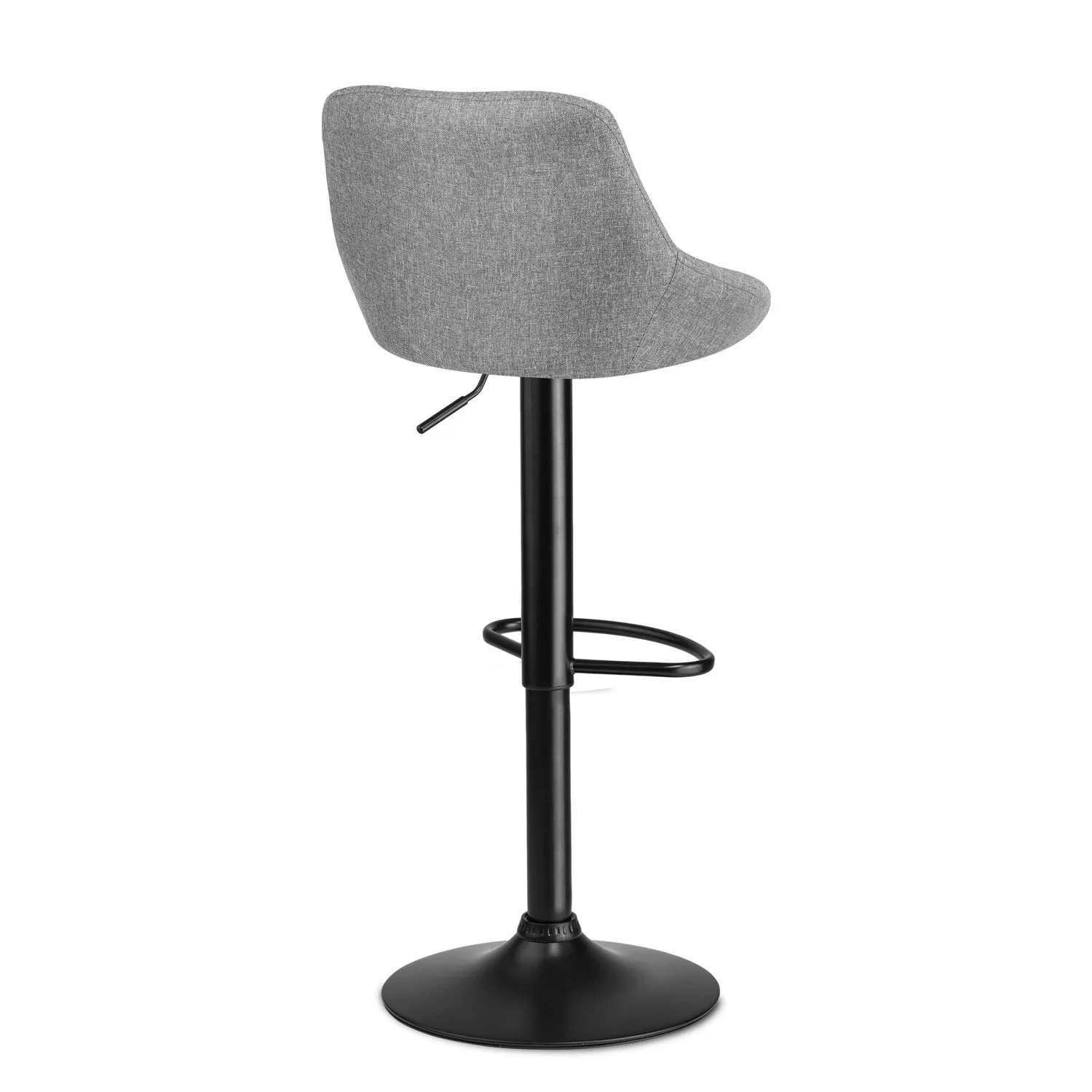 Nerra baro kėdė su atlošu, pilkas audinys - nuotrauka 1