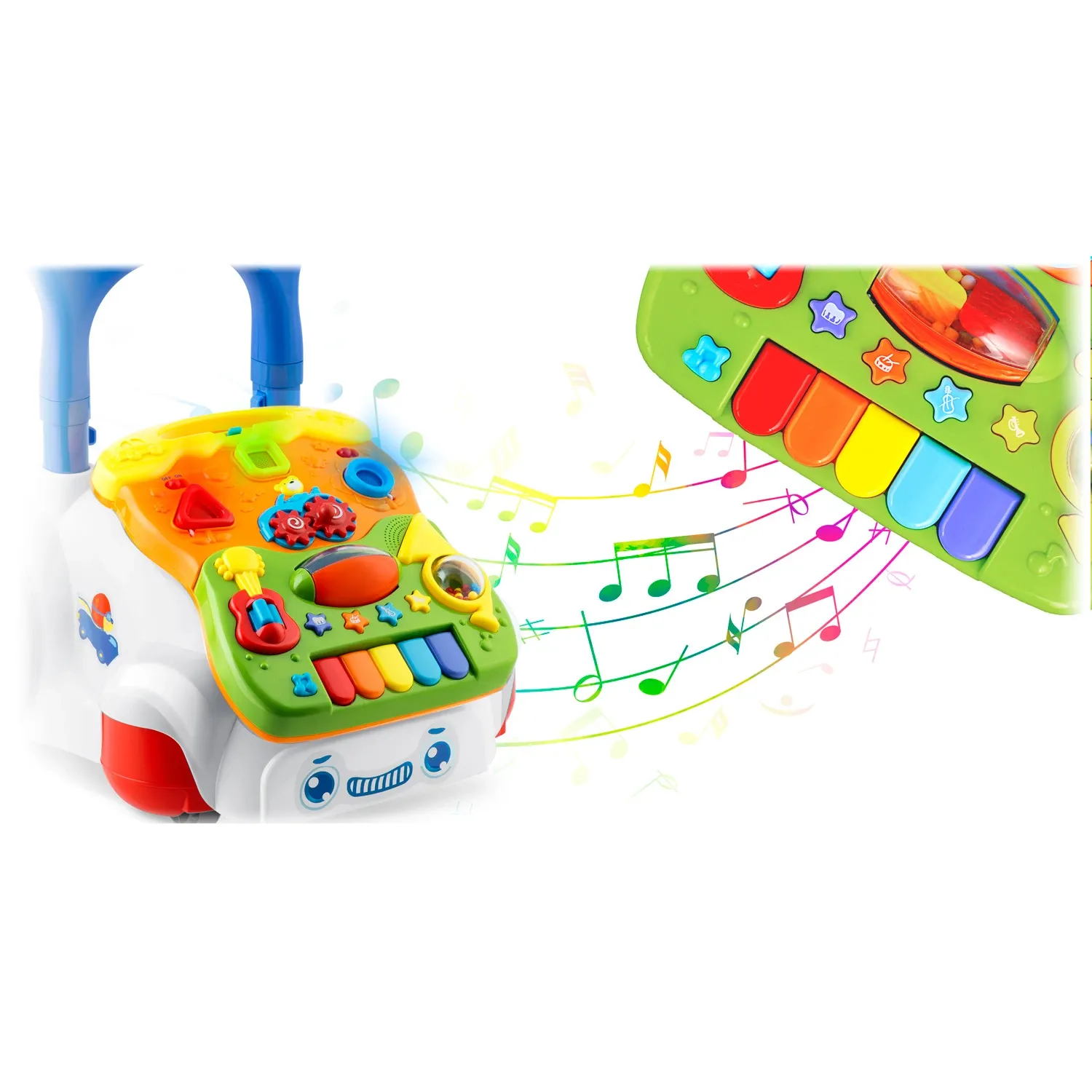 Edukacinis vaikštynė su muzika 2 viename RK-744 Ricokids baltas - nuotrauka 1