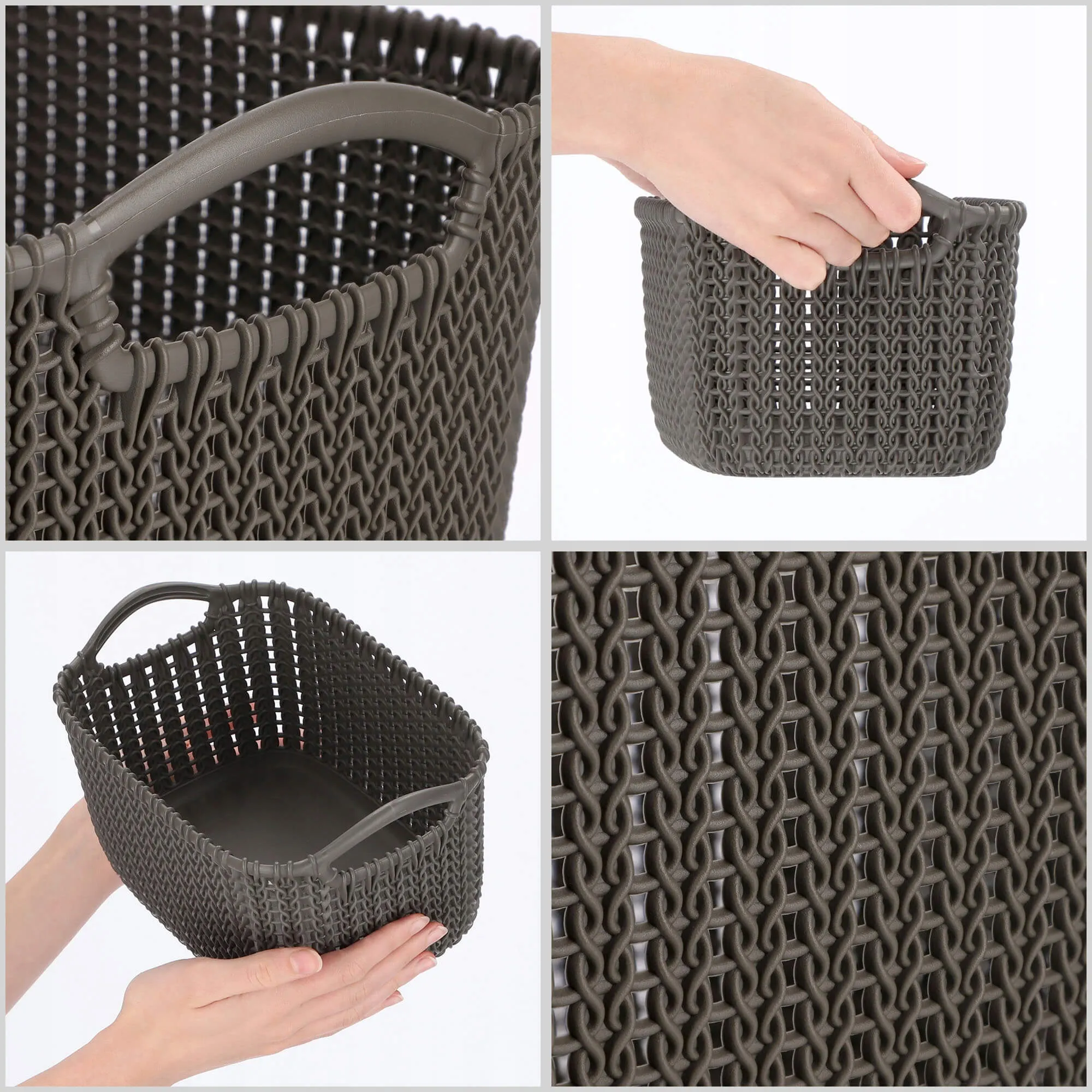 3L „Curver“ megztas krepšelis su rankenomis, rudas