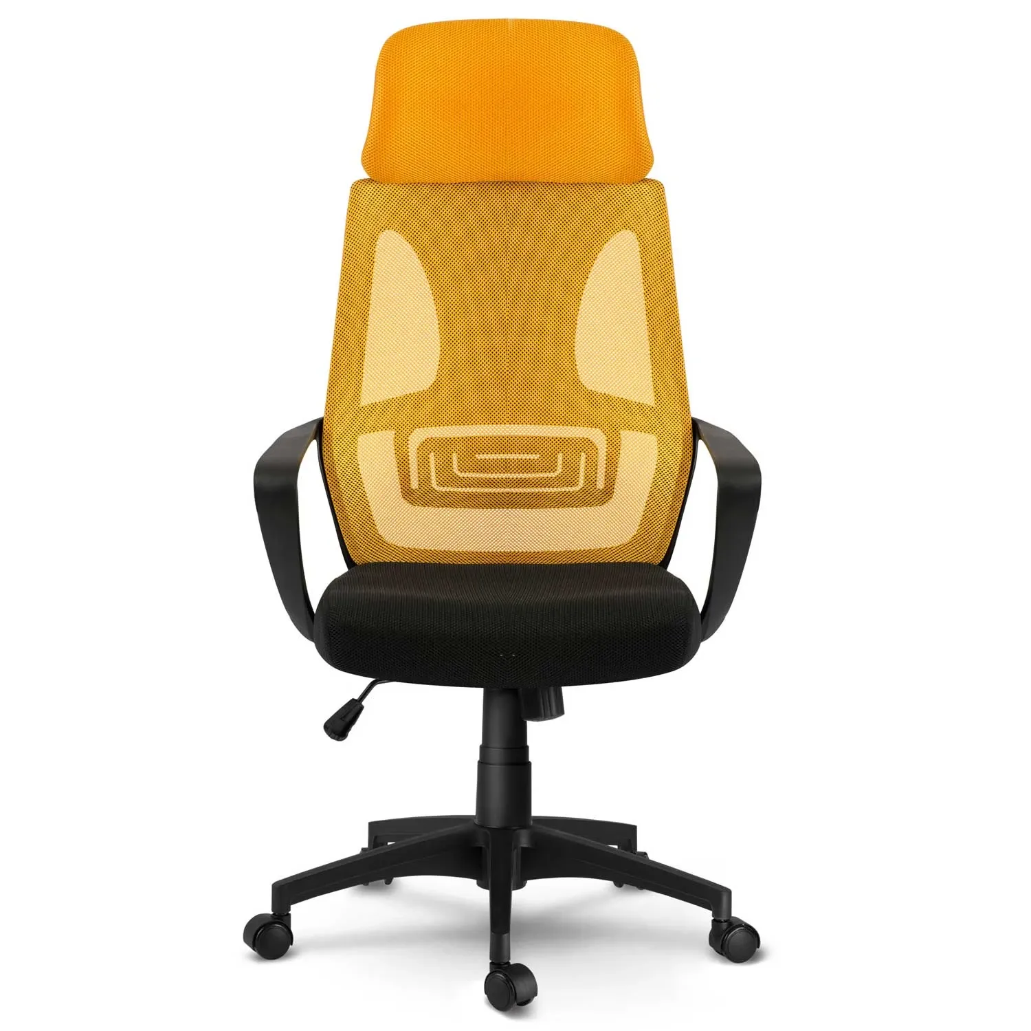 Praga mikro tinklelio biuro kėdė - geltona - nuotrauka 1