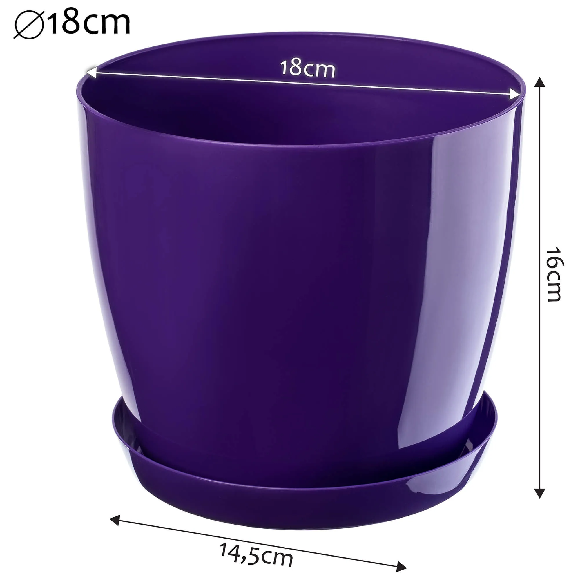 Gėlių vazonas su lėkštute 18 cm