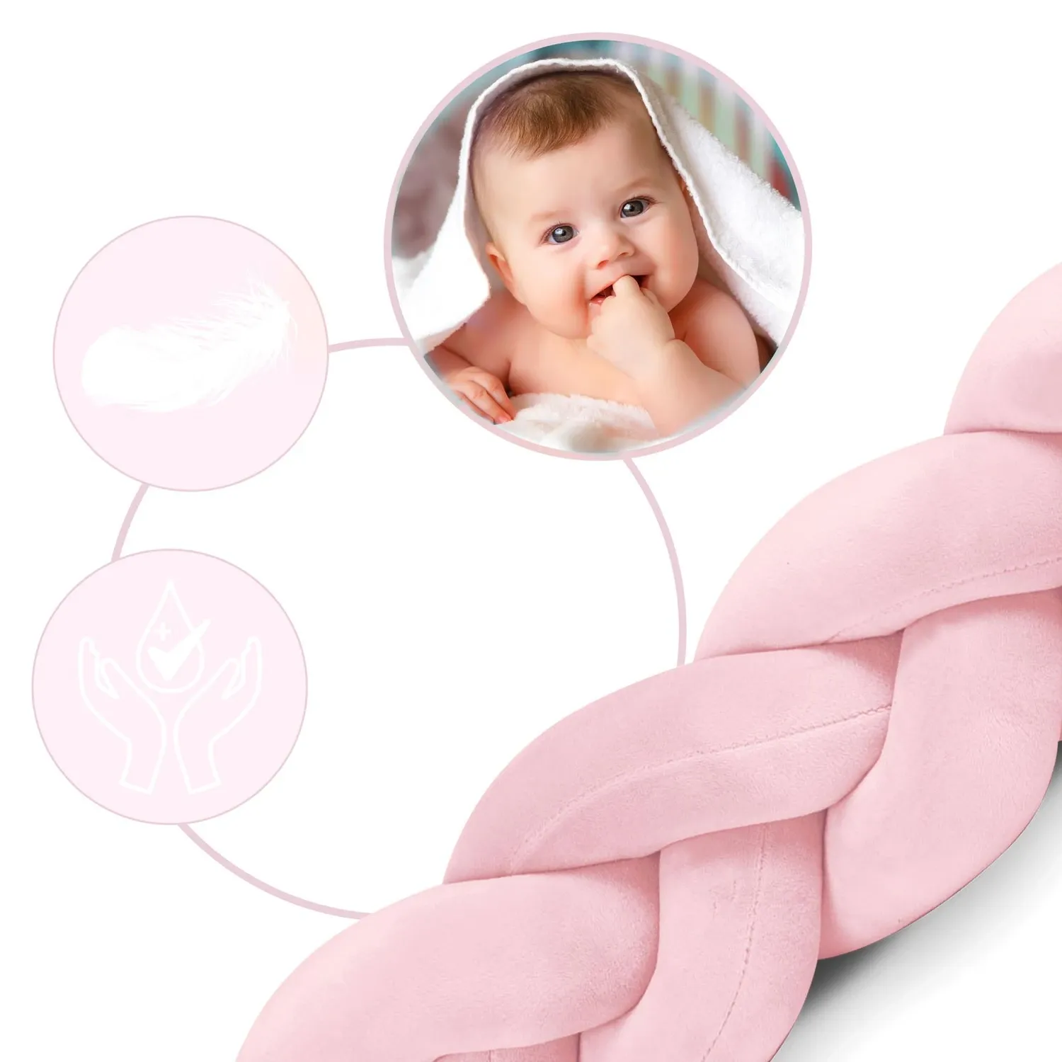 „Ricokids“ 3 m lovelės užvalkalas – rožinis - nuotrauka 1