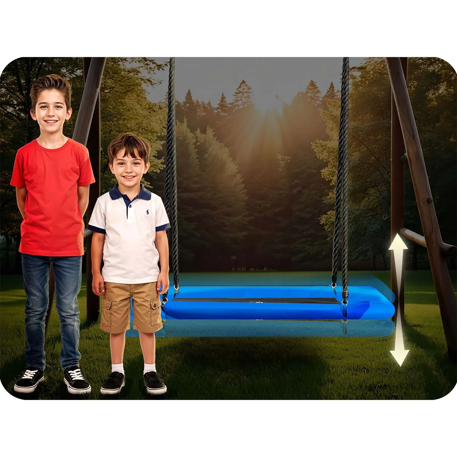 „Neo-Sport Swingo“ stačiakampės „Crown Nest“ sūpynės, 110 x 70 cm - nuotrauka 1